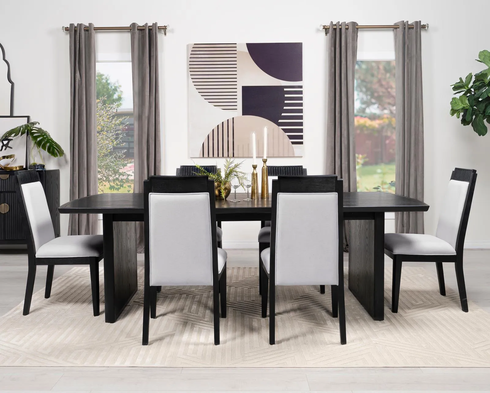Brookmead Black Rectangular Dining Table with 18" Removable Extension Leaf - Image 14