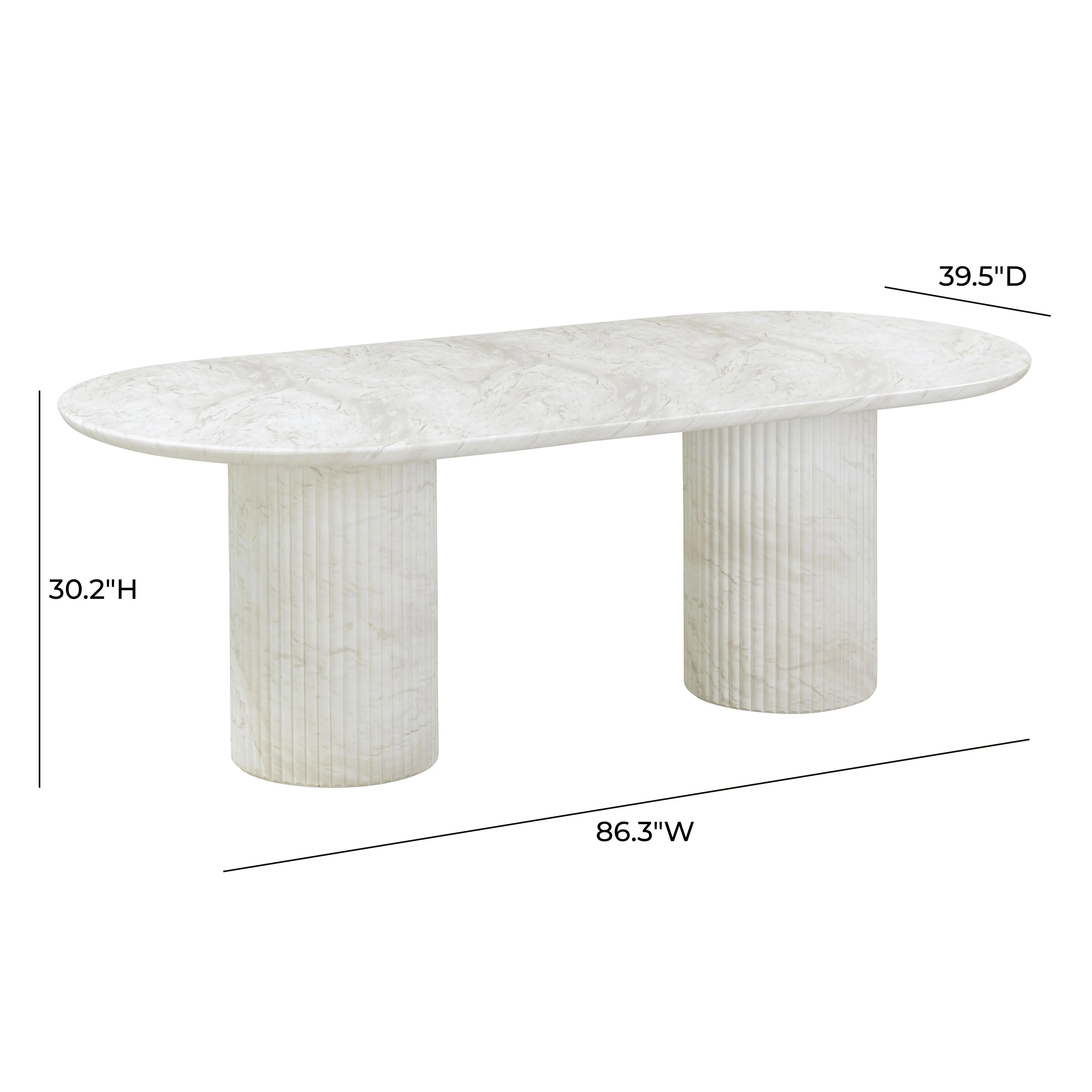 Brut Concrete Patterned Indoor/Outdoor 86" Oval Dining Table - Image 14
