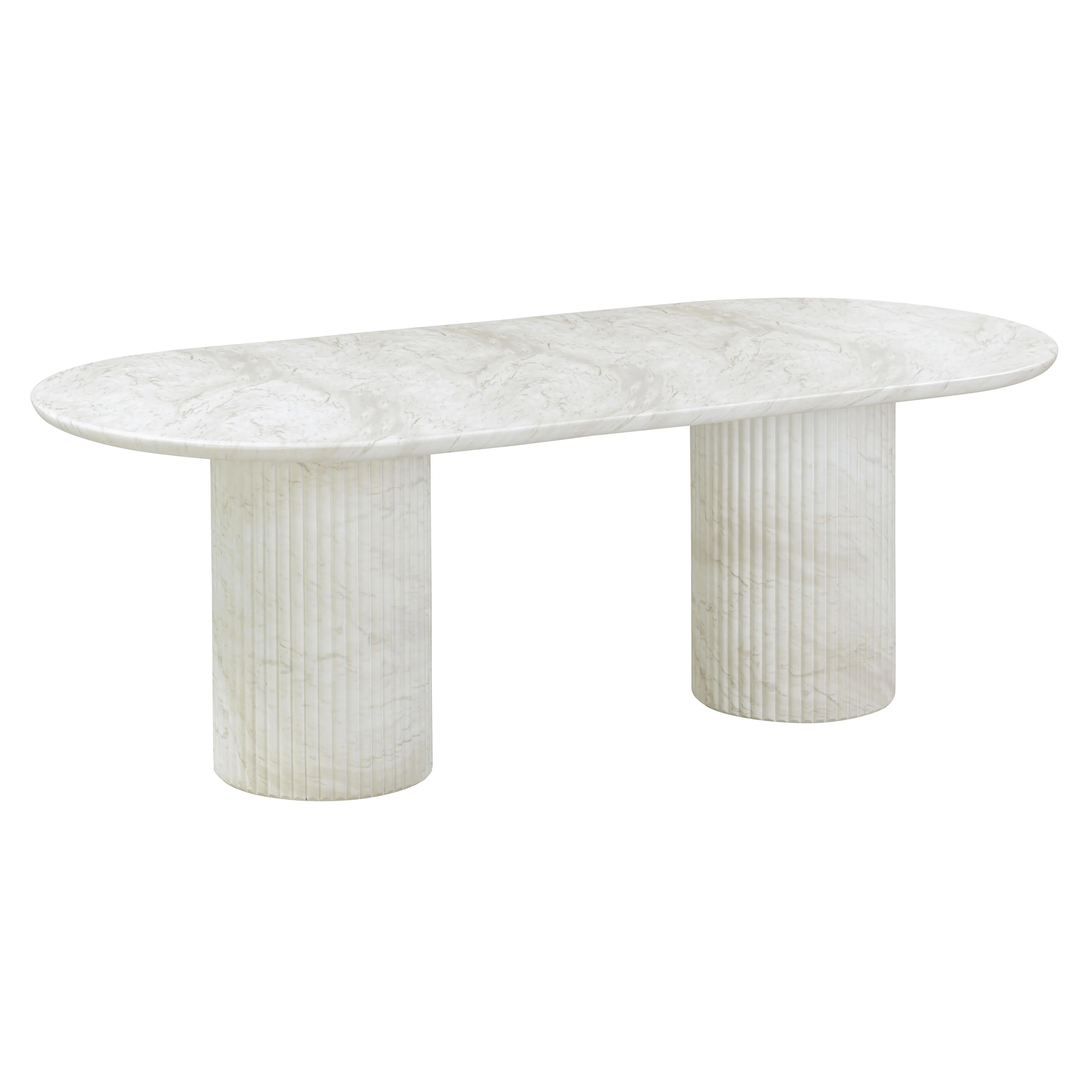 Brut Concrete Patterned Indoor/Outdoor 86" Oval Dining Table - Image 8