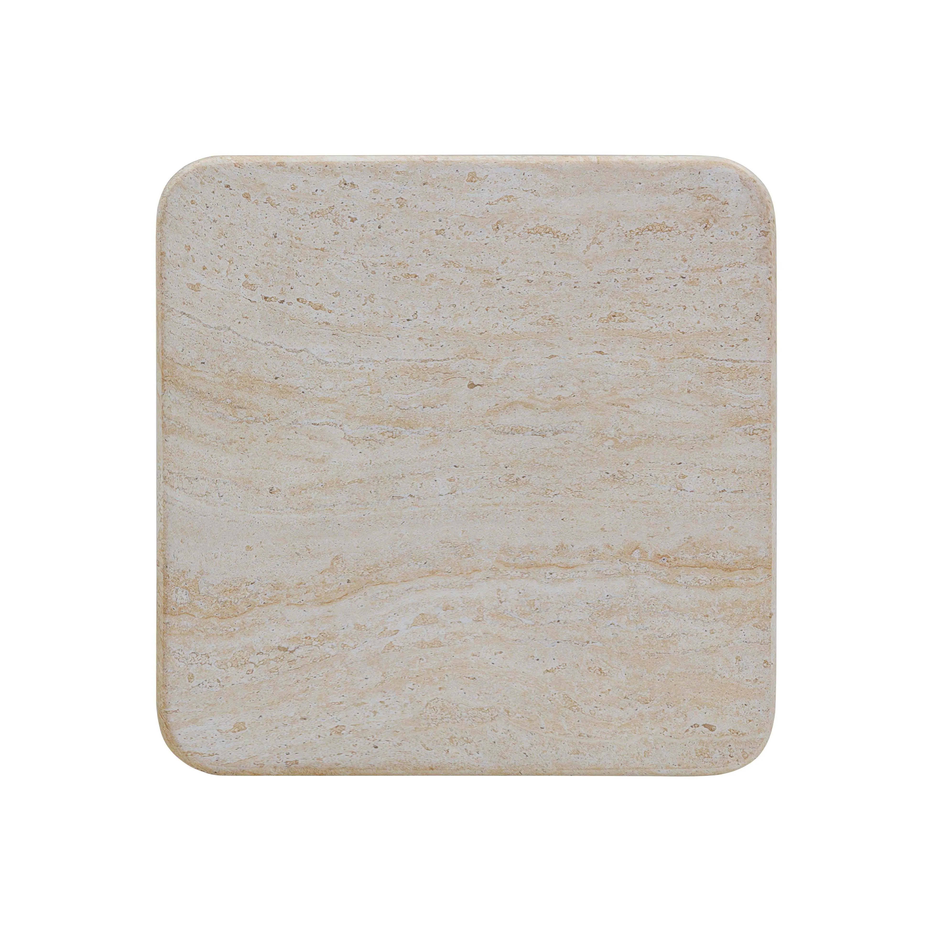 Brut Travertine & Breccia Concrete Indoor / Outdoor Side Table - Image 3