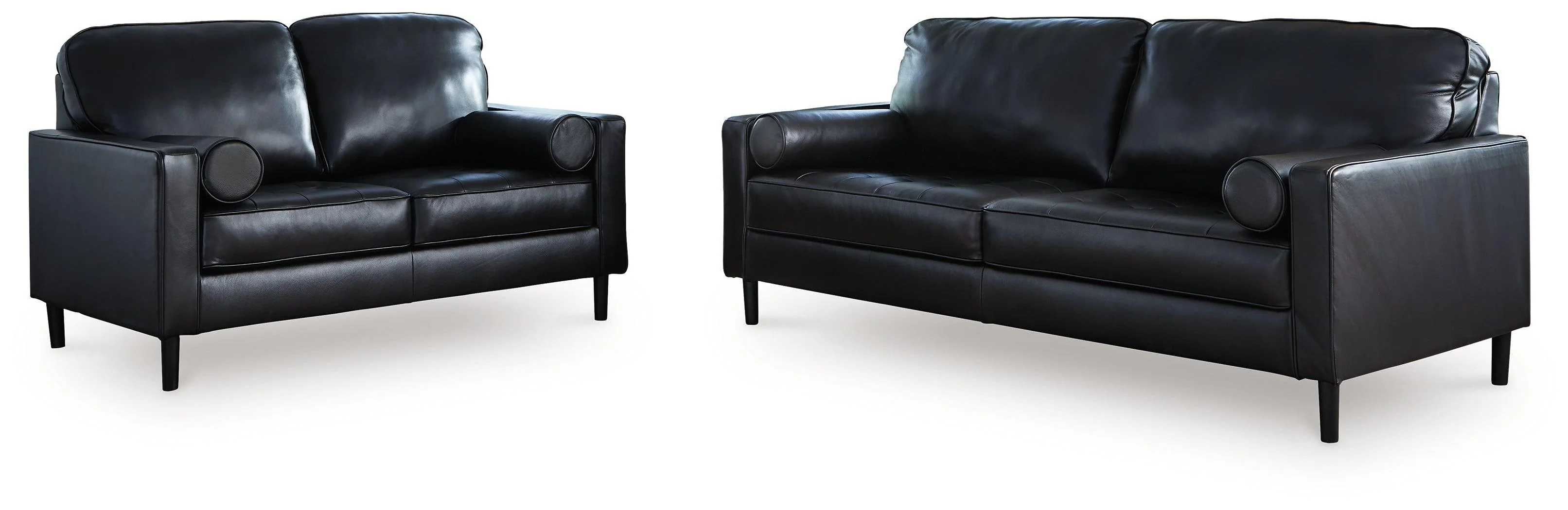 Bryceview Onyx Leather Sofa and Loveseat - Image 2