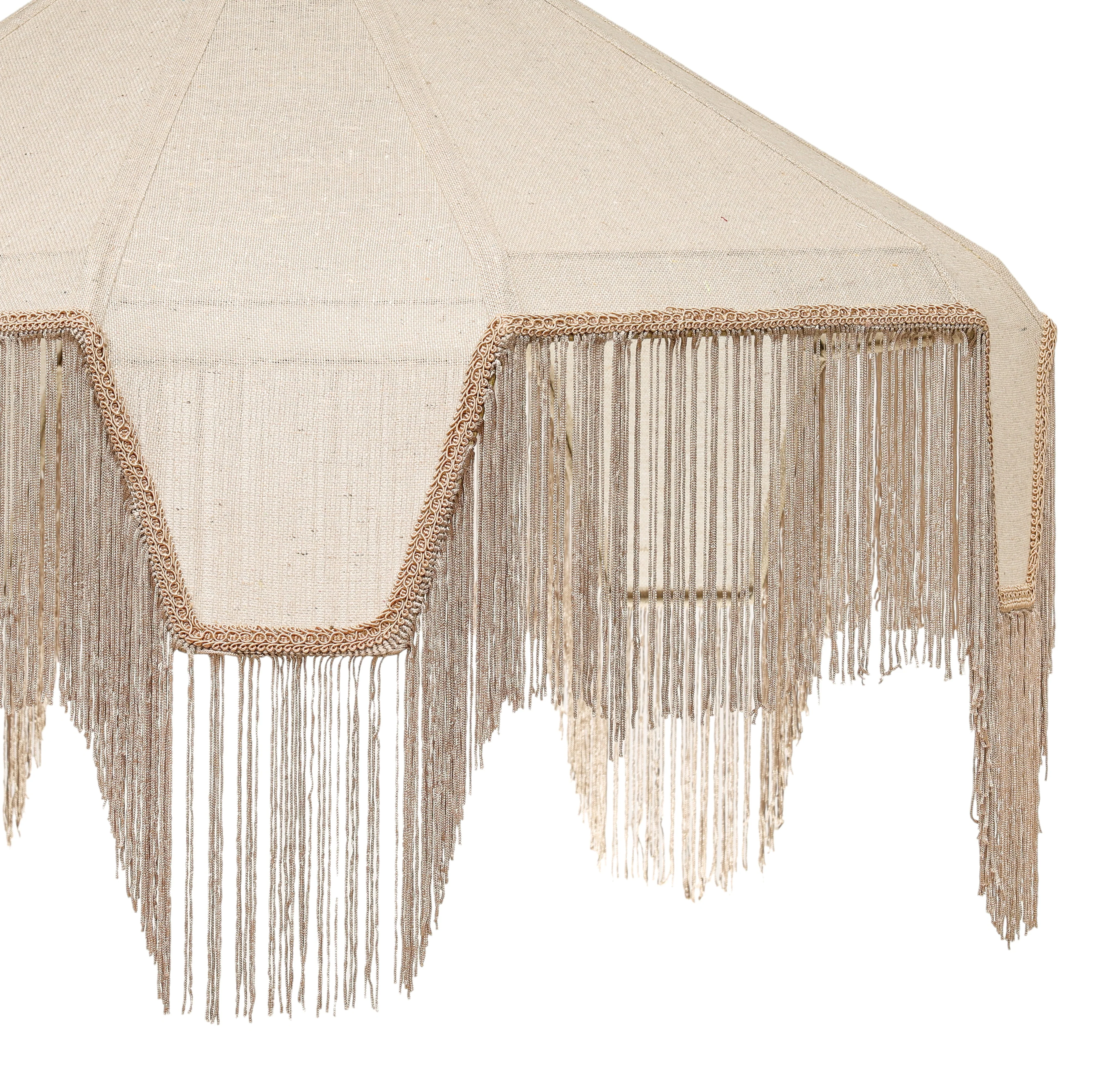 Buchanan Fabric Fringed Angled Pendant Light - Image 4