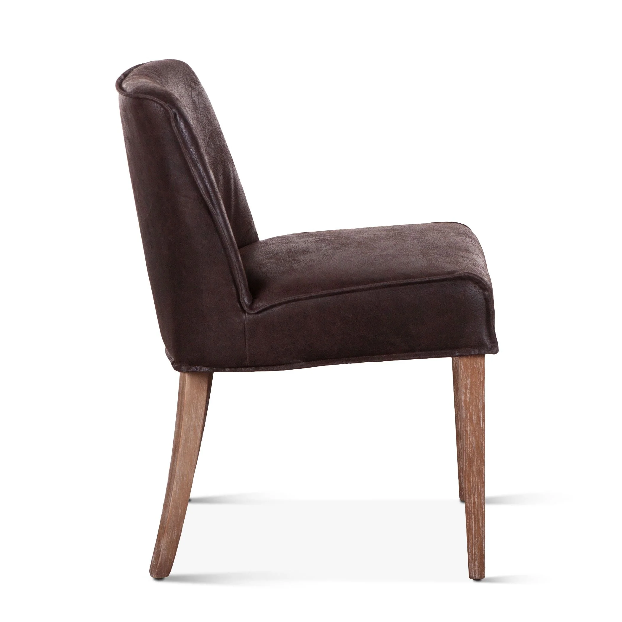 Buddy 20" Dining Chair in Dark Brown Leather with Natural Legs, Set of 2 - Image 4