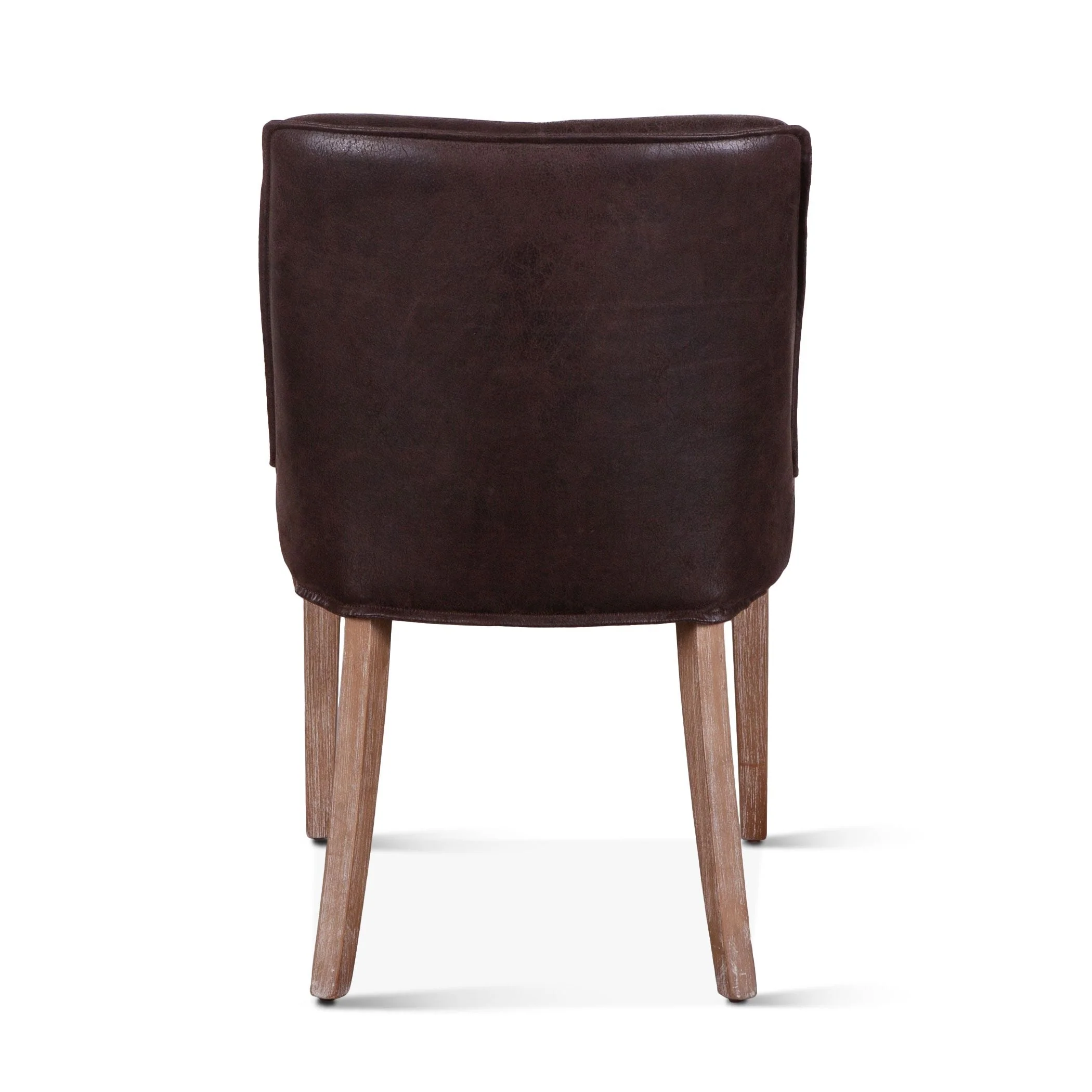 Buddy 20" Dining Chair in Dark Brown Leather with Natural Legs, Set of 2 - Image 5