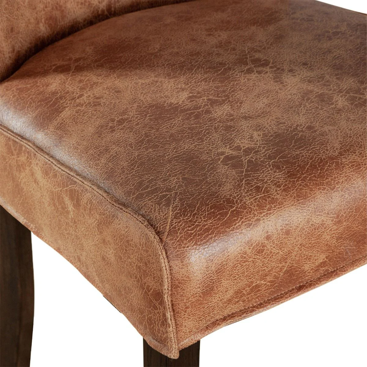 Buddy 20" Dining Chair in Tan Leather with Matte Brown Legs - Image 7