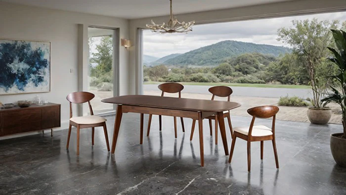 Buren Rich Walnut 5-Piece Dining Room Set