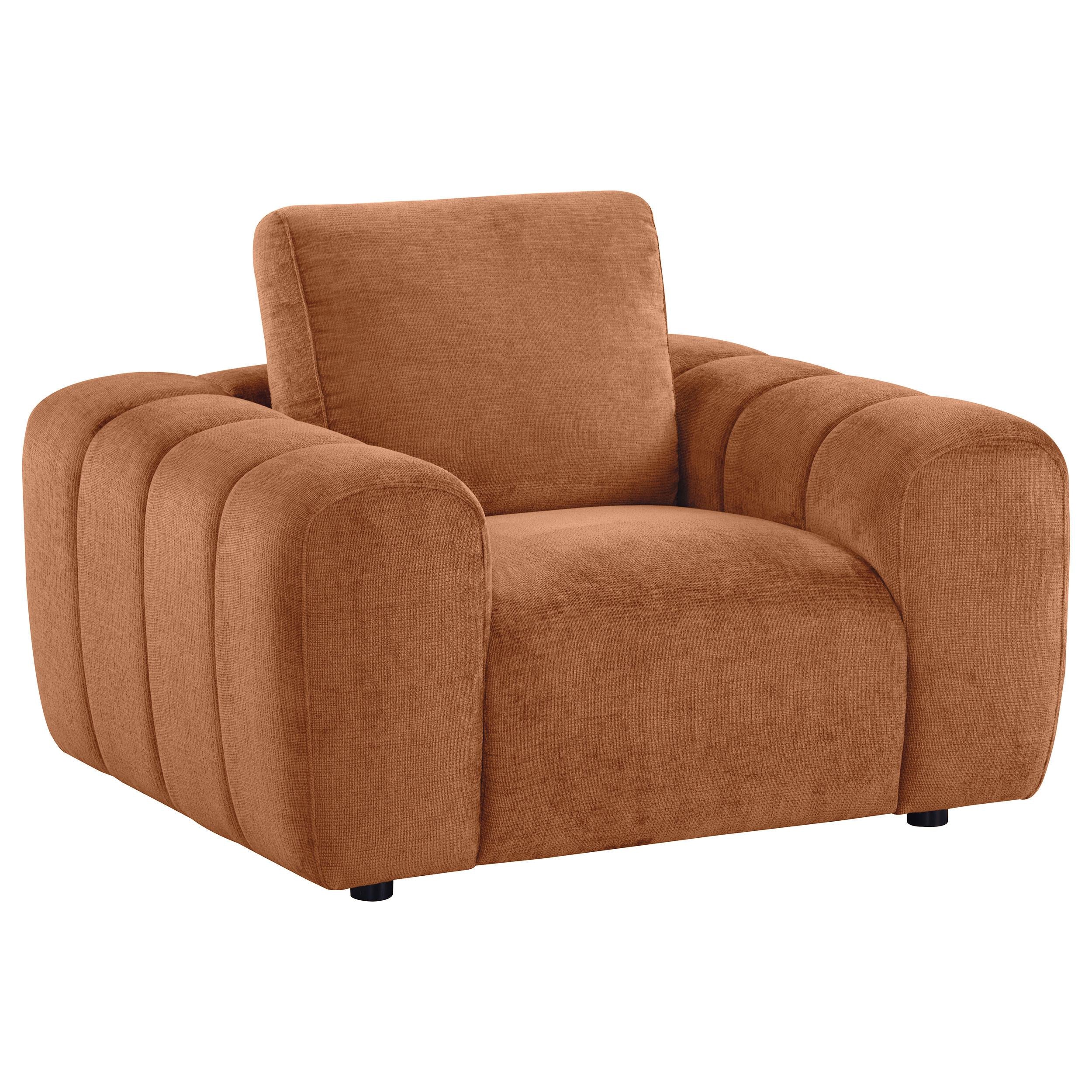 Burnett Burnt Orange 4-piece Chenille Upholstered Sofa Set - Image 7