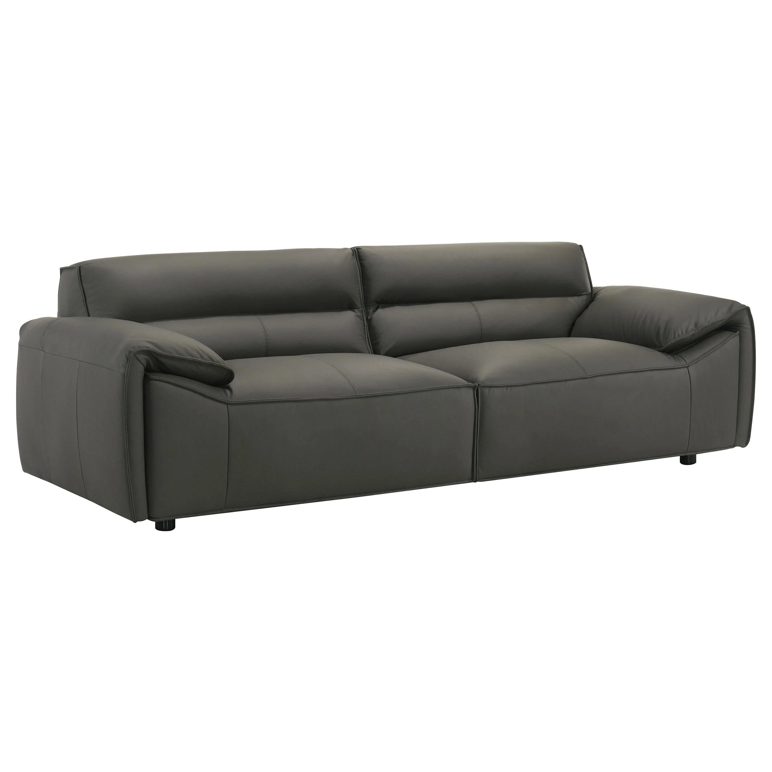 Buxton Graphite 2-Piece Leather Upholstered Living Room Set - Image 2