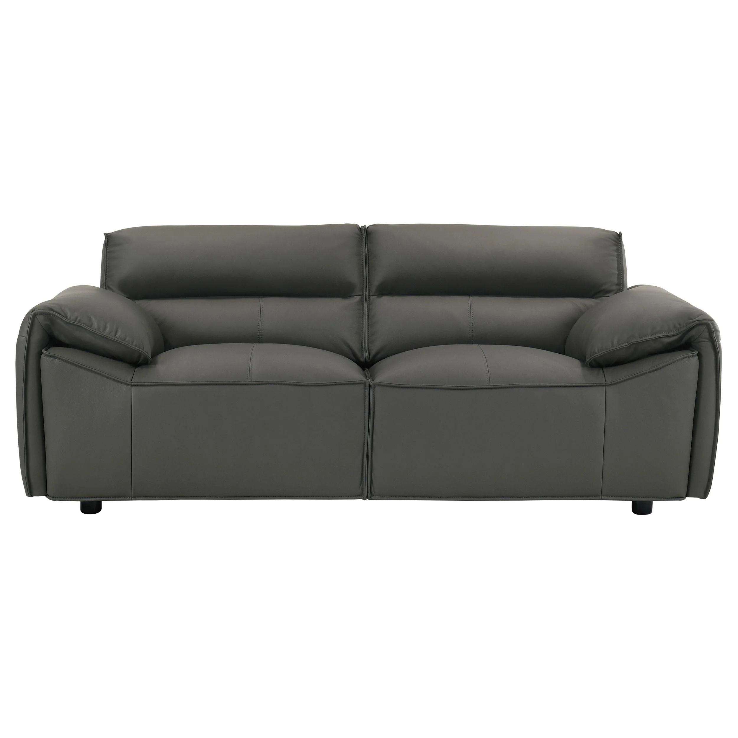Buxton Graphite 2-Piece Leather Upholstered Living Room Set - Image 8