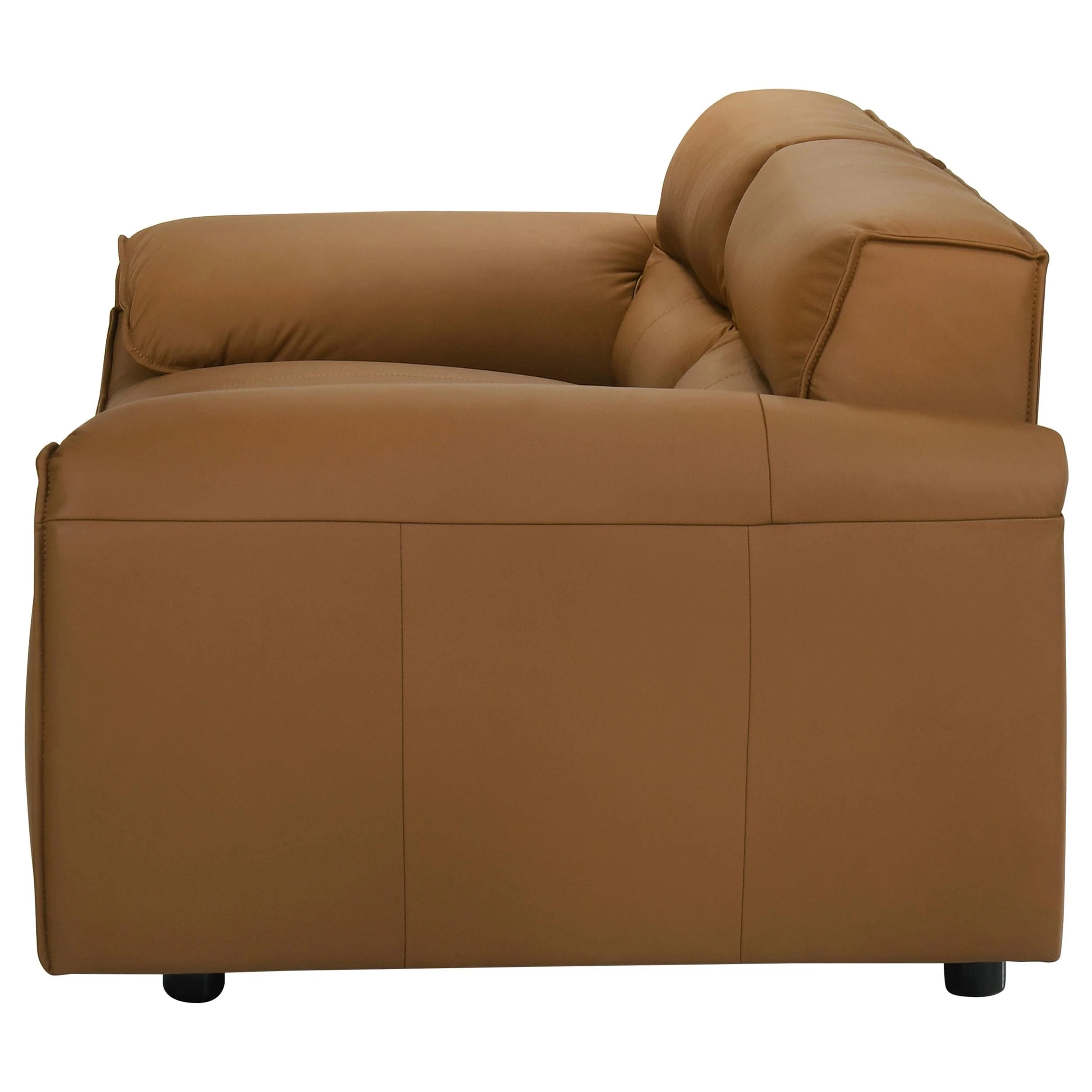 Buxton Orange Top Grain Leather Upholstered Loveseat - Image 4