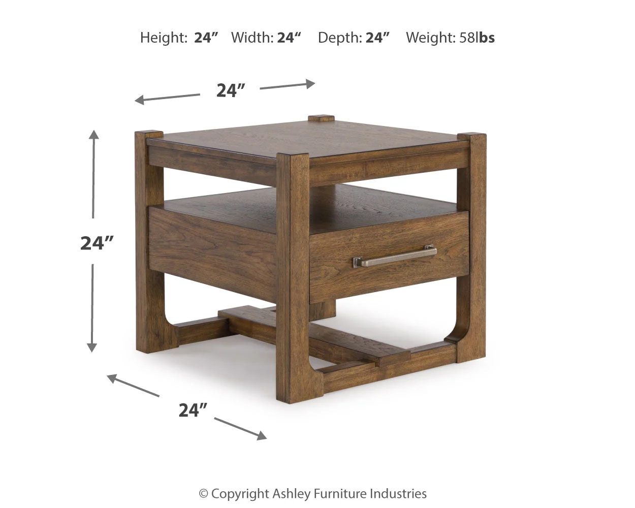 Cabalynn Coffee Table with 1 End Table in Light Brown - Image 13