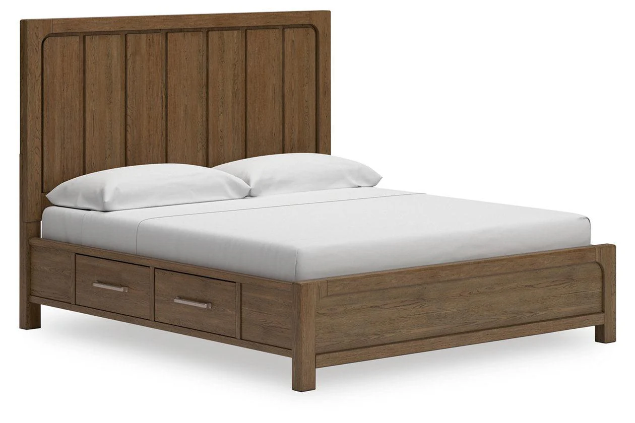 Cabalynn Light Brown King Panel Bed with Storage - Image 12
