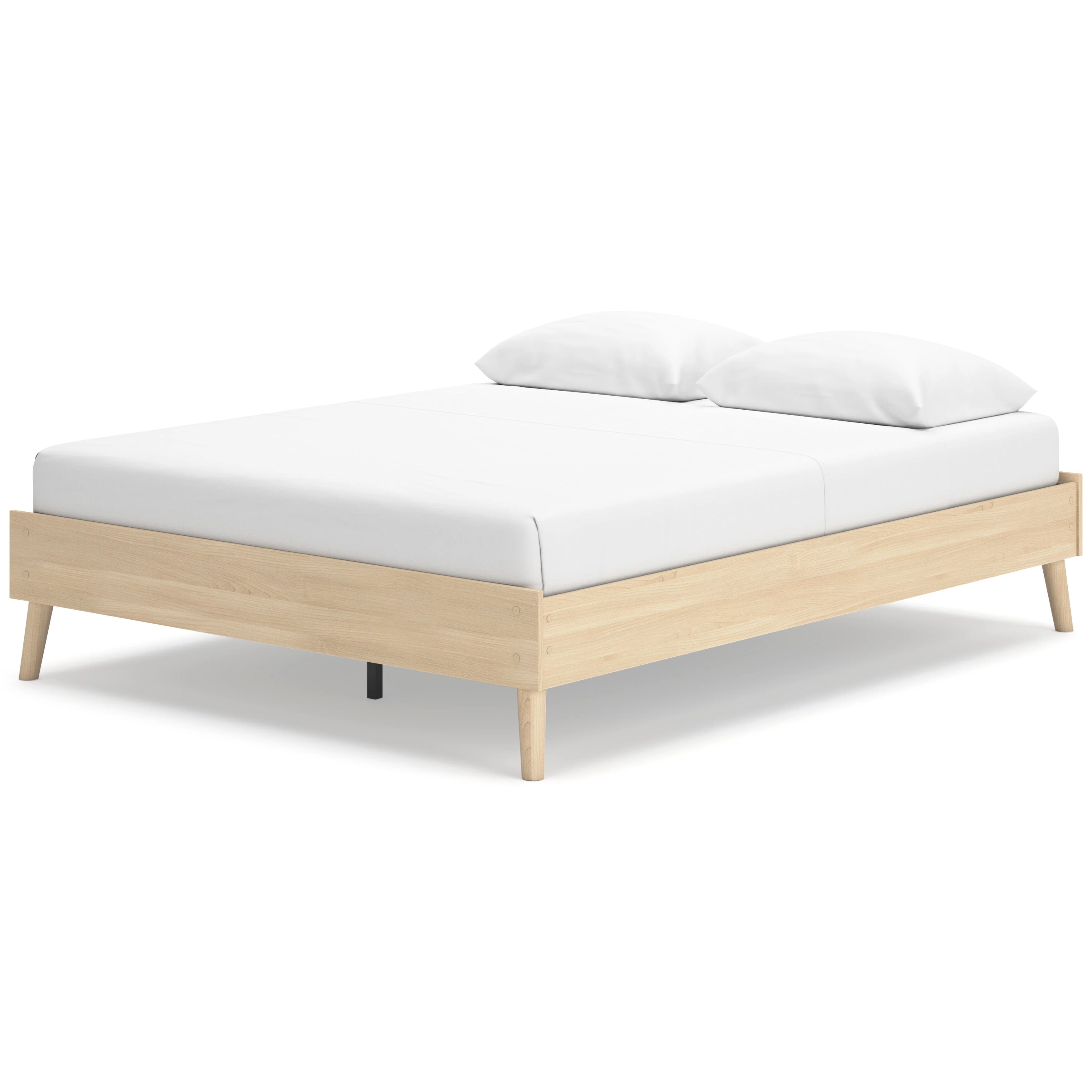 Cabinella Tan Queen Platform Base Bed - Image 3
