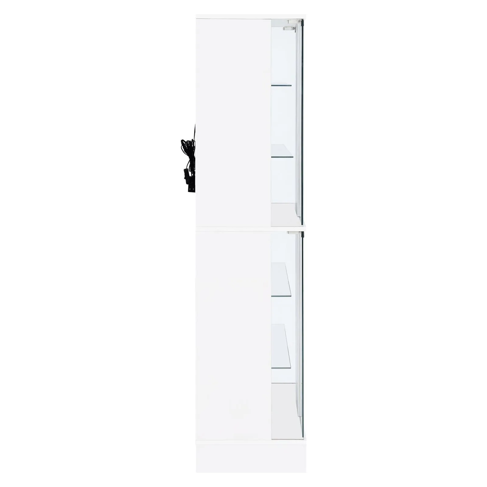 Cabra Display Case Curio Cabinet with Glass Shelves and LED Lighting White High Gloss - Image 11