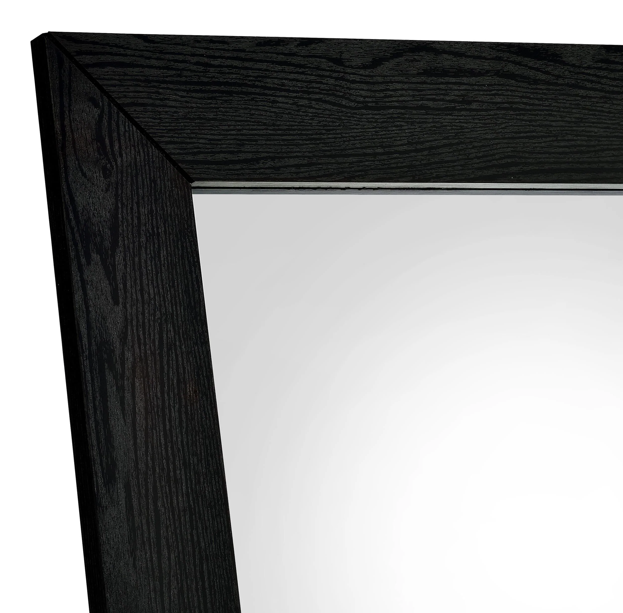 Cadence Black Oak Tempered Glass Full Length Standing Mirror - Image 5
