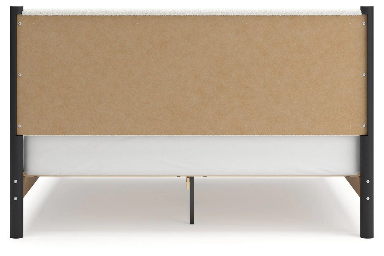 Cadmori Black/White King Upholstered Panel Bed - Image 5