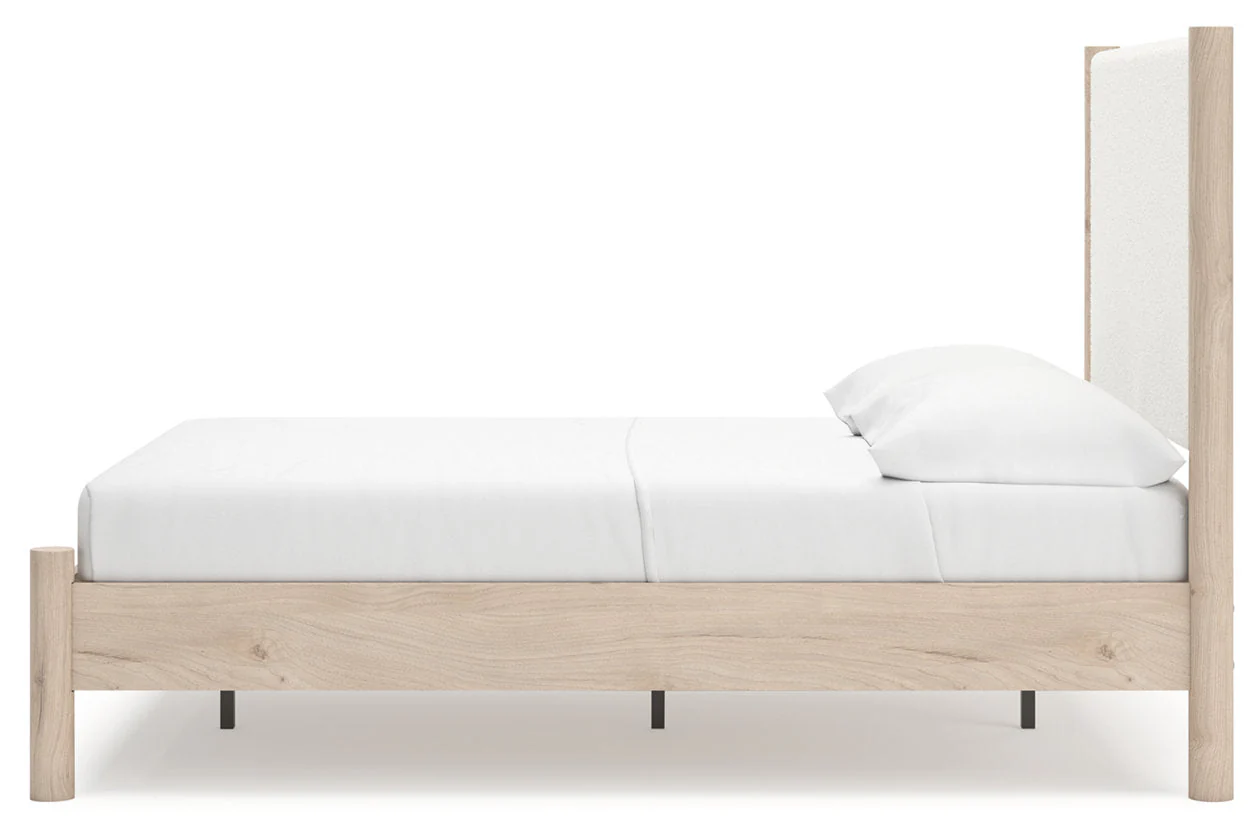 Cadmori Tan/Beige Full Upholstered Platform Bed - Image 7