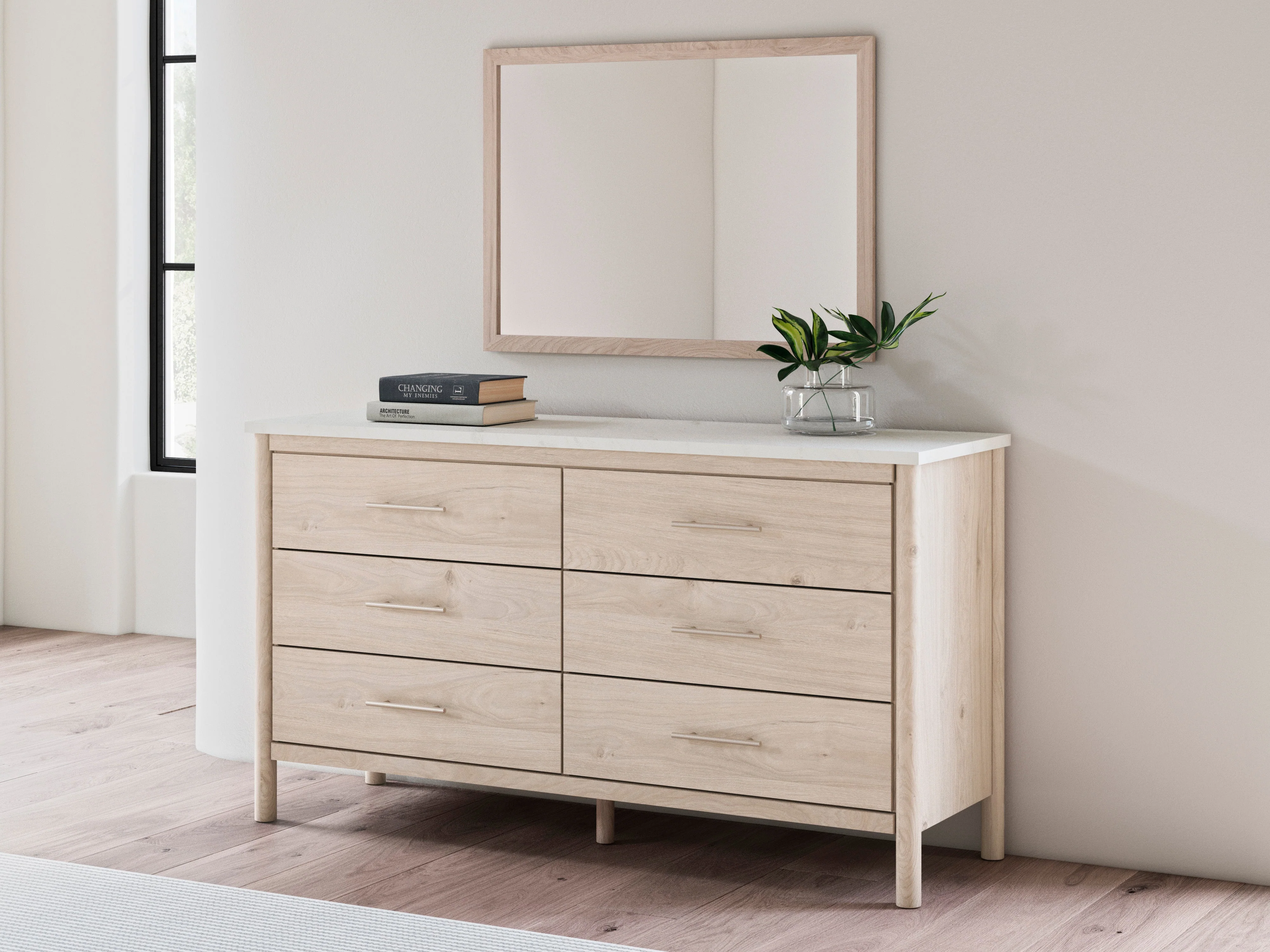 Cadmori Tan/Beige Upholstered Platform Bedroom Set - Image 10