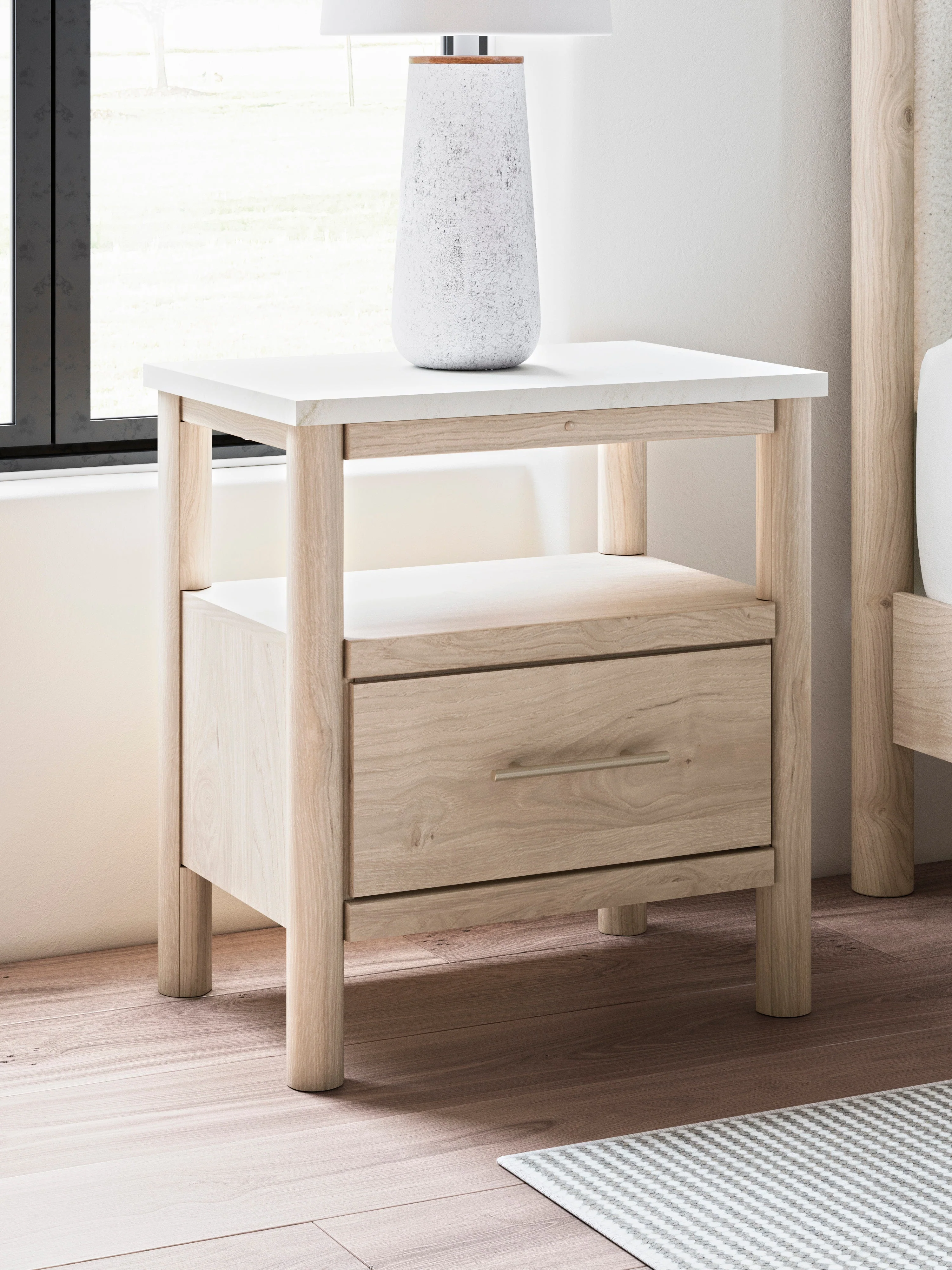 Cadmori Tan/Beige Upholstered Platform Bedroom Set - Image 19