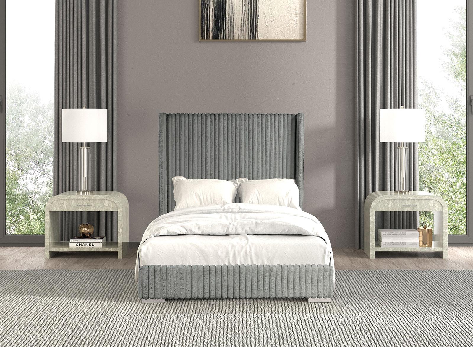 Cadwell Gray King Upholstered Platform Bed