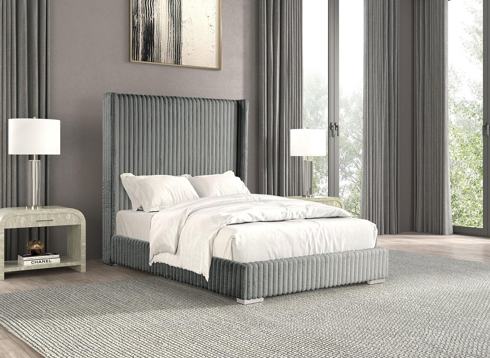 Cadwell Gray King Upholstered Platform Bed - Image 3