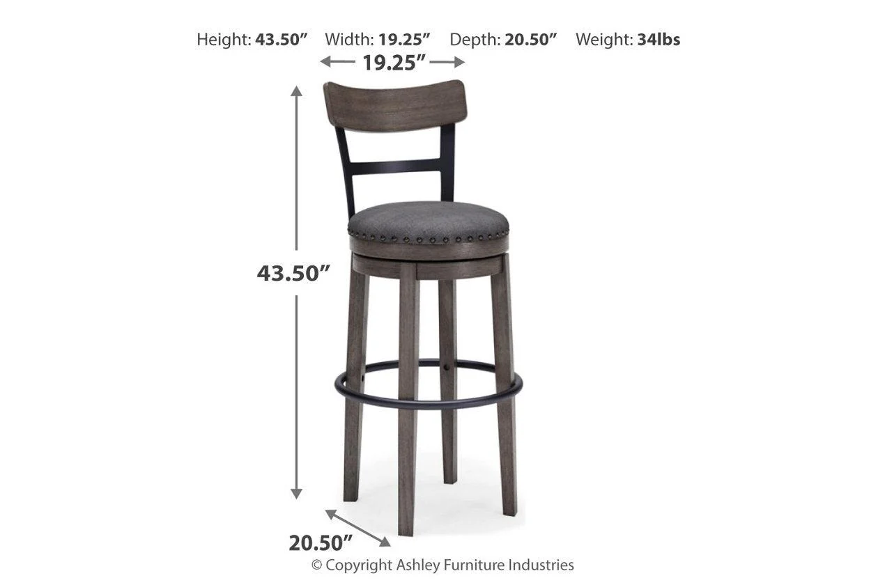 Caitbrook Gray Bar Height Barstool - Image 11