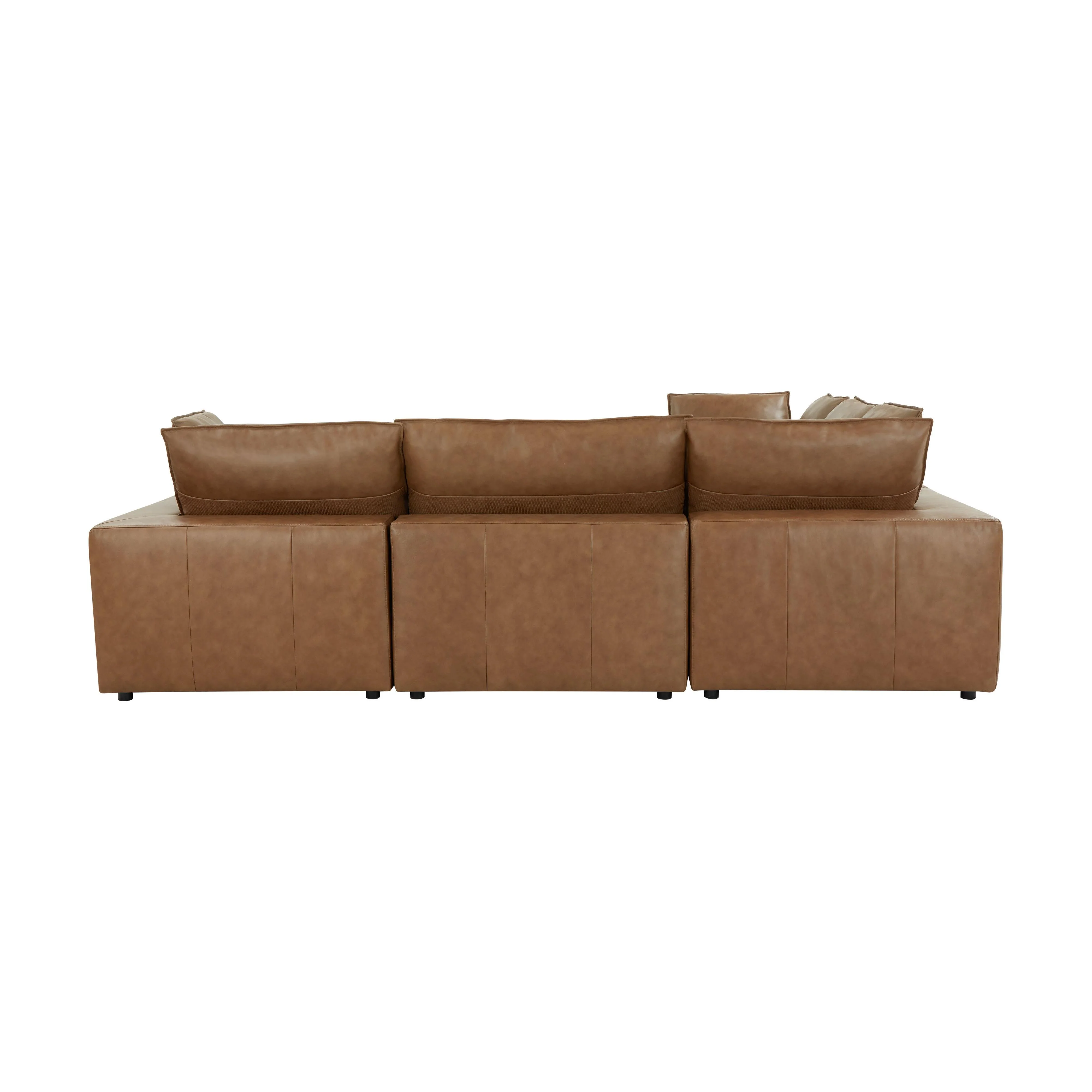 Cali Brown Leather Modular 5-Piece L-Sectional - Image 5