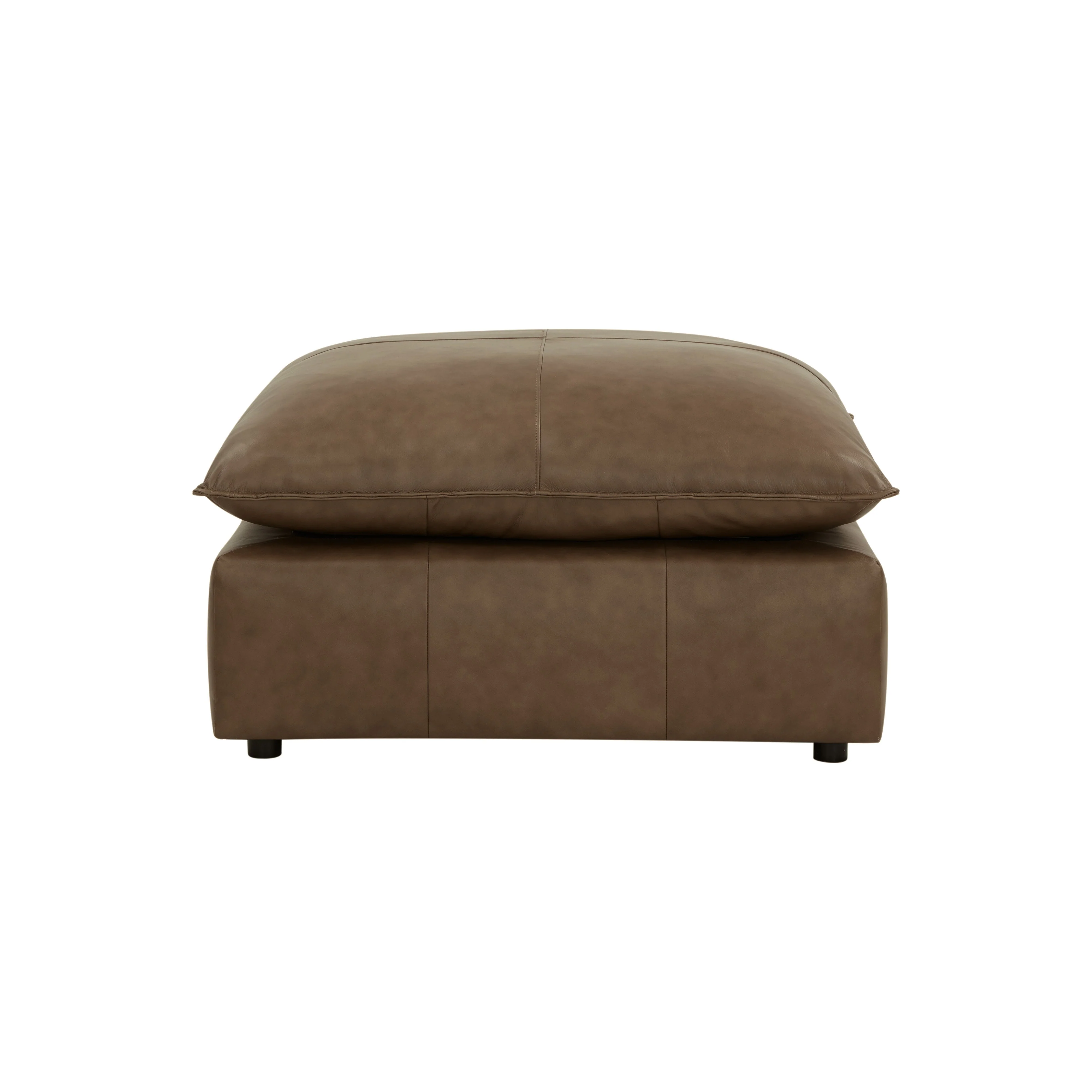 Cali Brown Leather Ottoman - Image 2