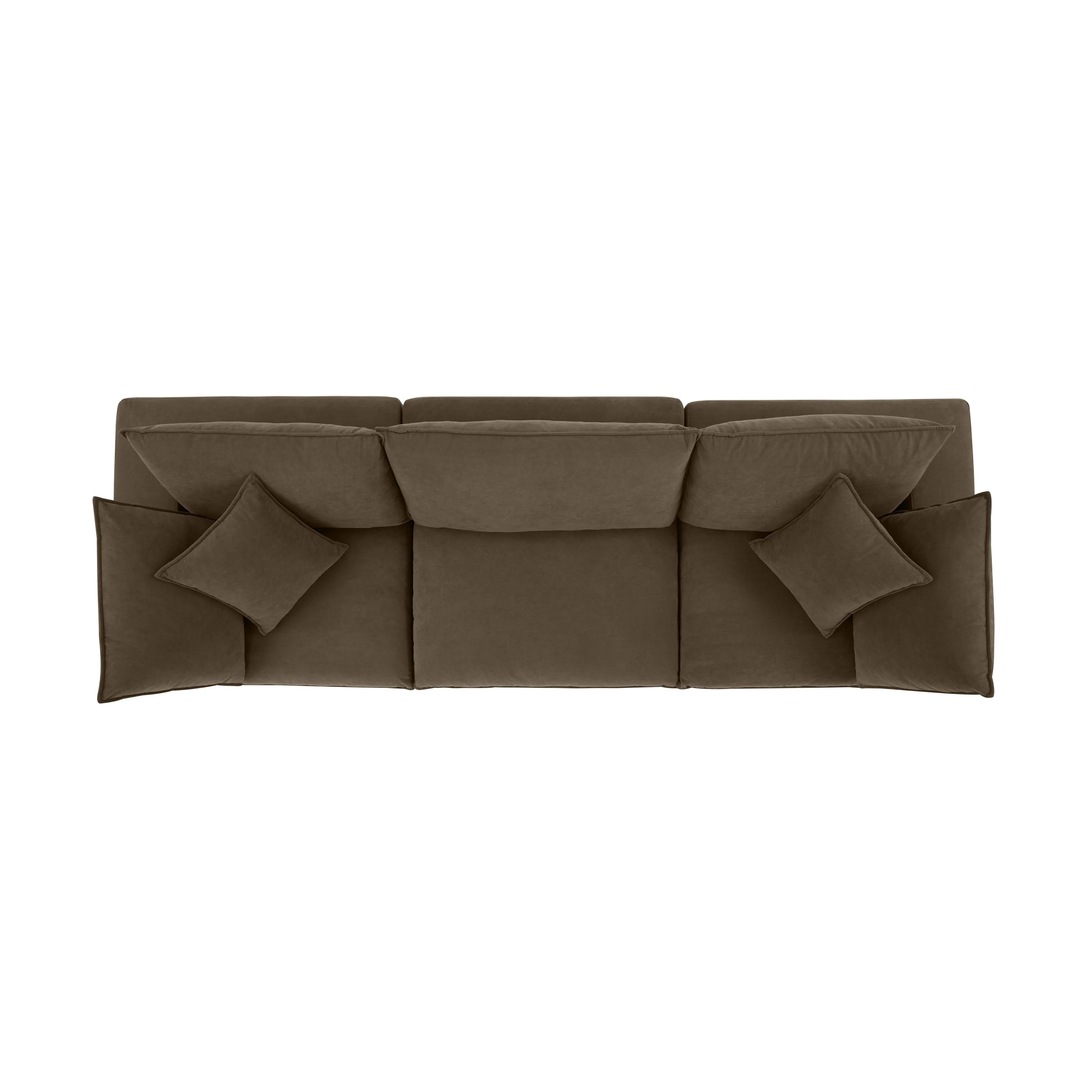 Cali Chocolate Brown Performance Velvet Modular Sofa - Image 3