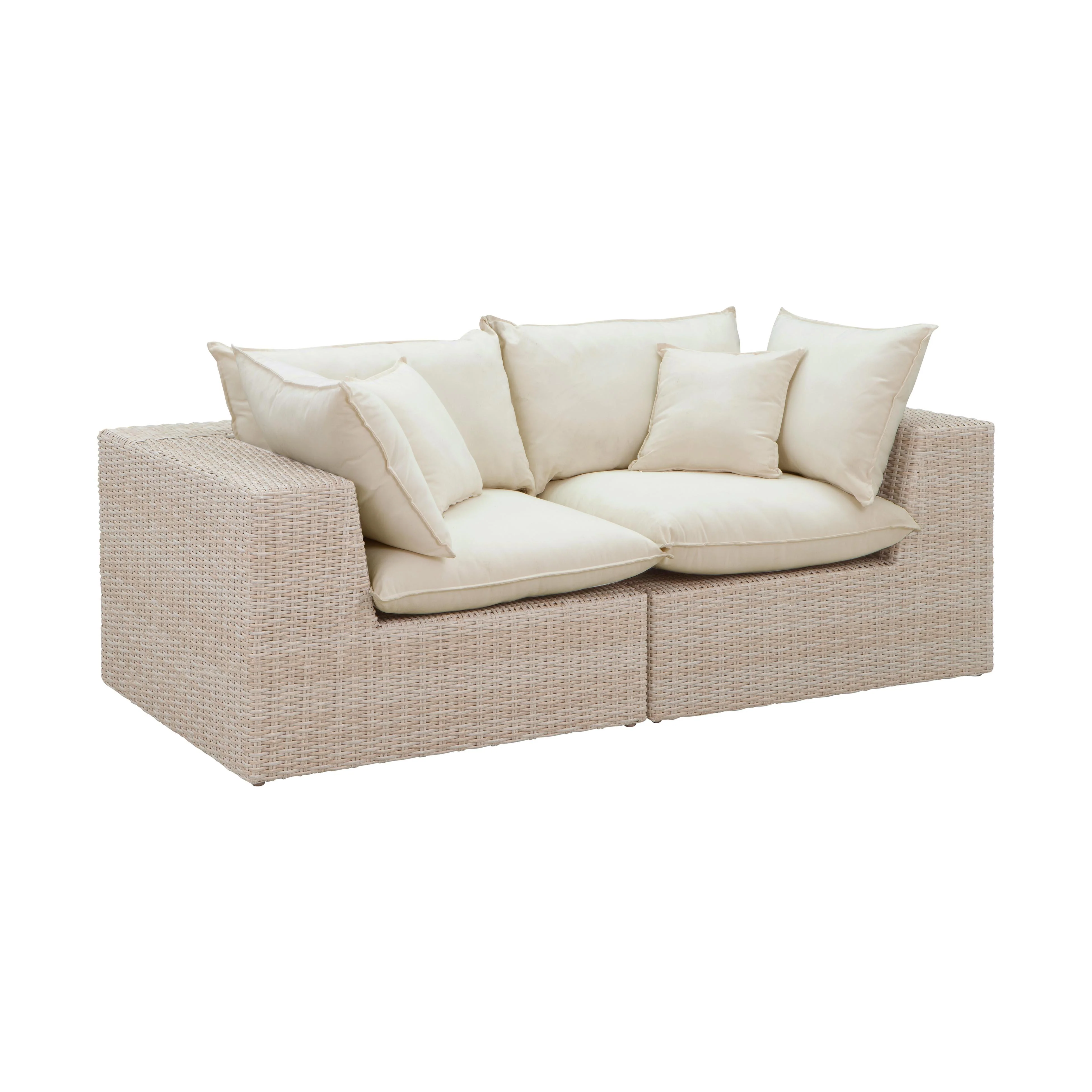 Cali Natural Wicker Outdoor Modular Loveseat - Image 9