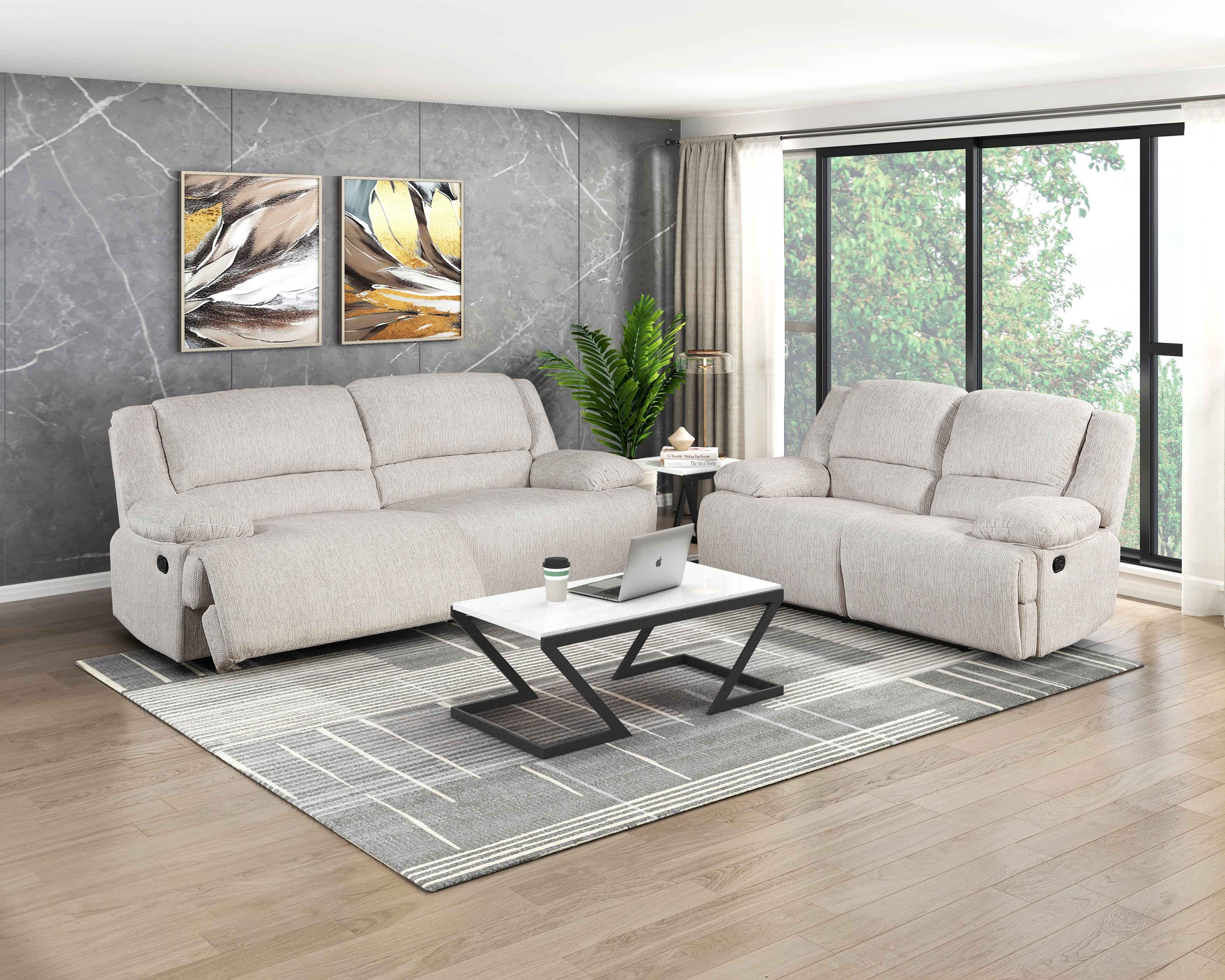 Caliber Beige 3-Piece Reclining Living Room Set - Image 21
