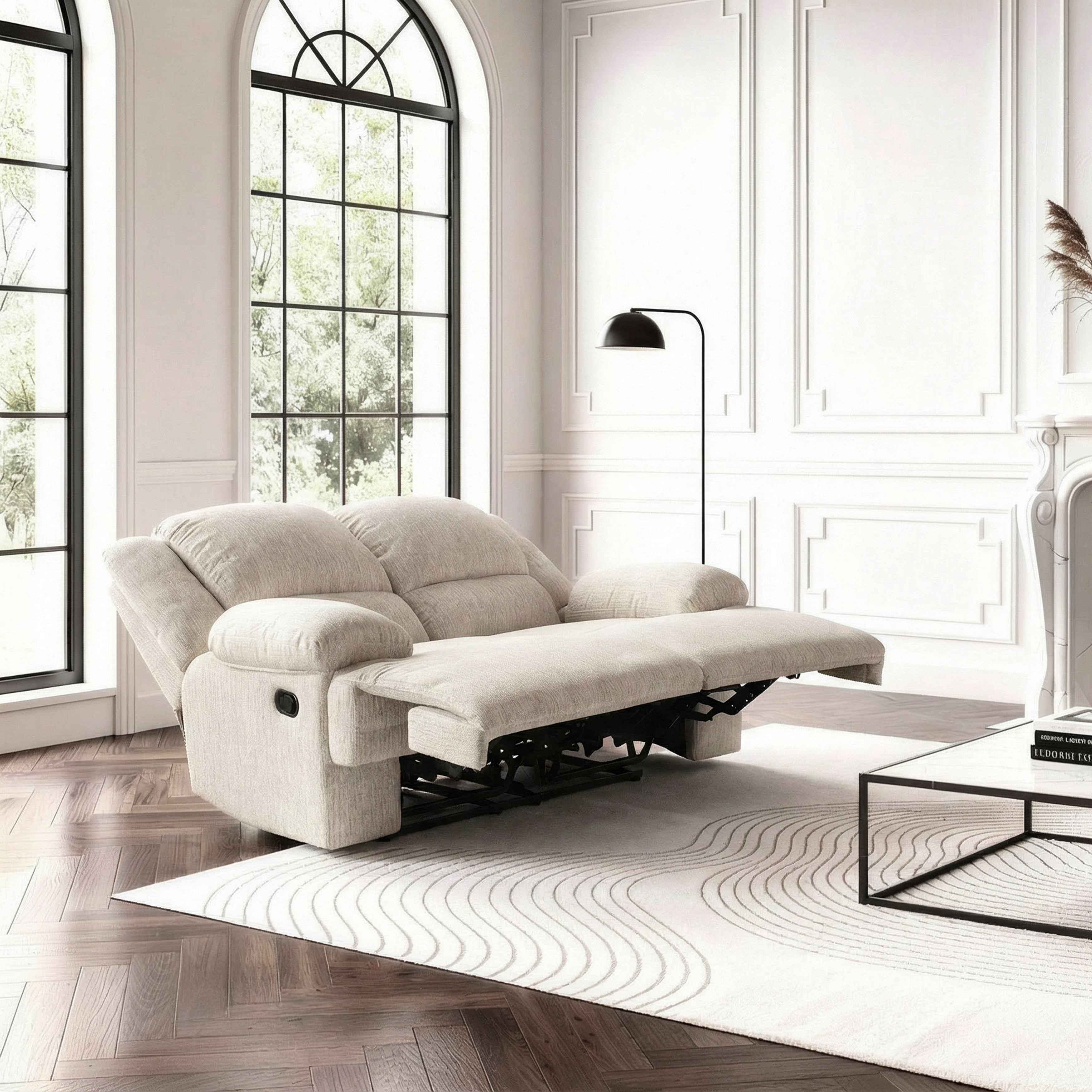 Caliber Beige Power Double Reclining Loveseat - Image 12