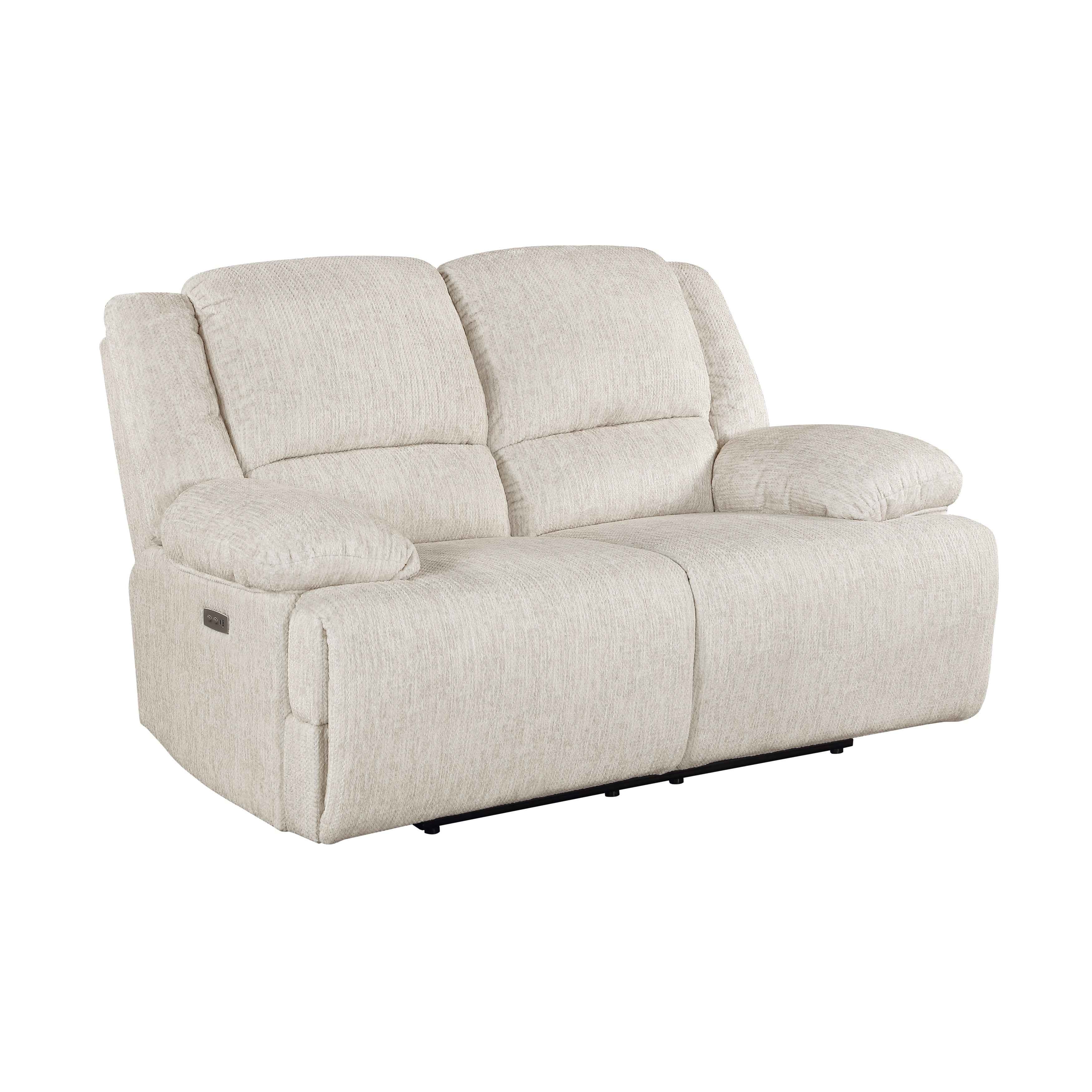 Caliber Beige Power Double Reclining Loveseat - Image 2
