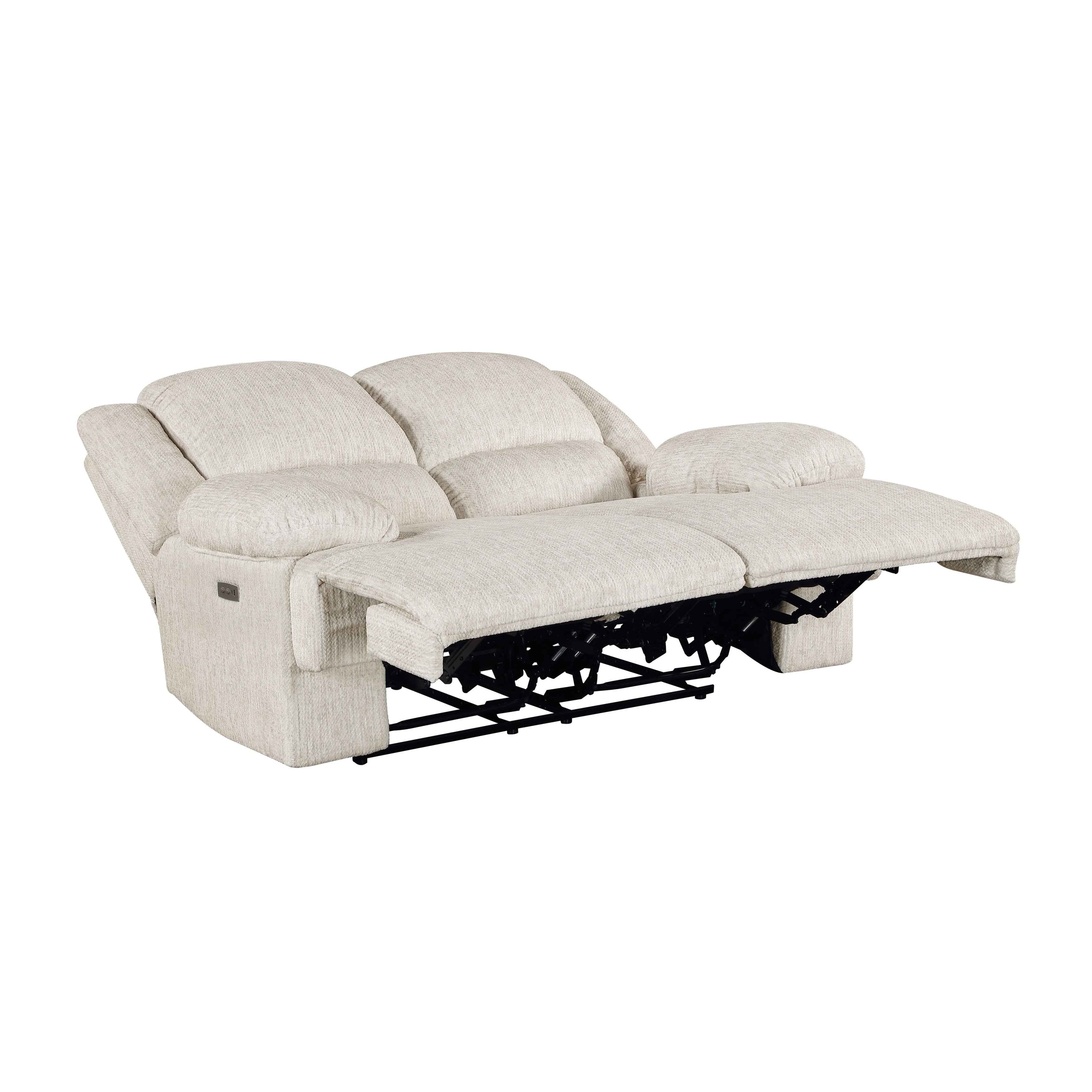 Caliber Beige Power Double Reclining Loveseat - Image 4