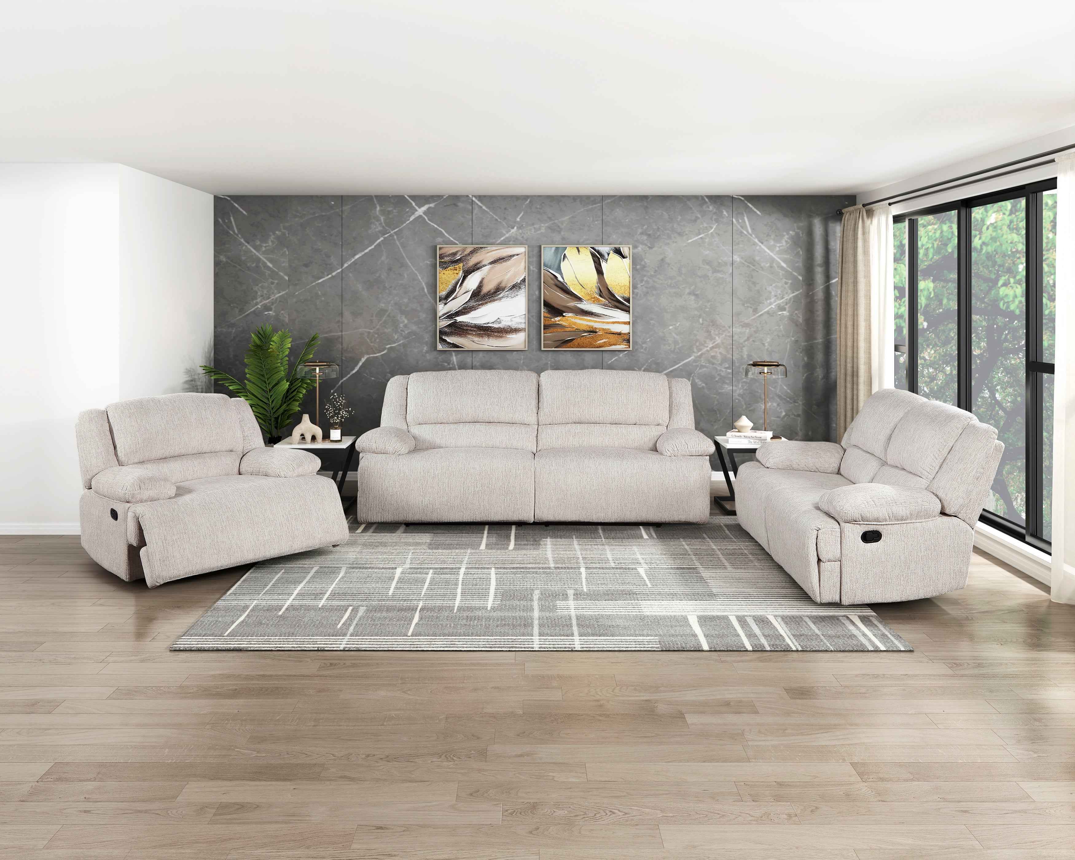 Caliber Beige Reclining Living Room Set