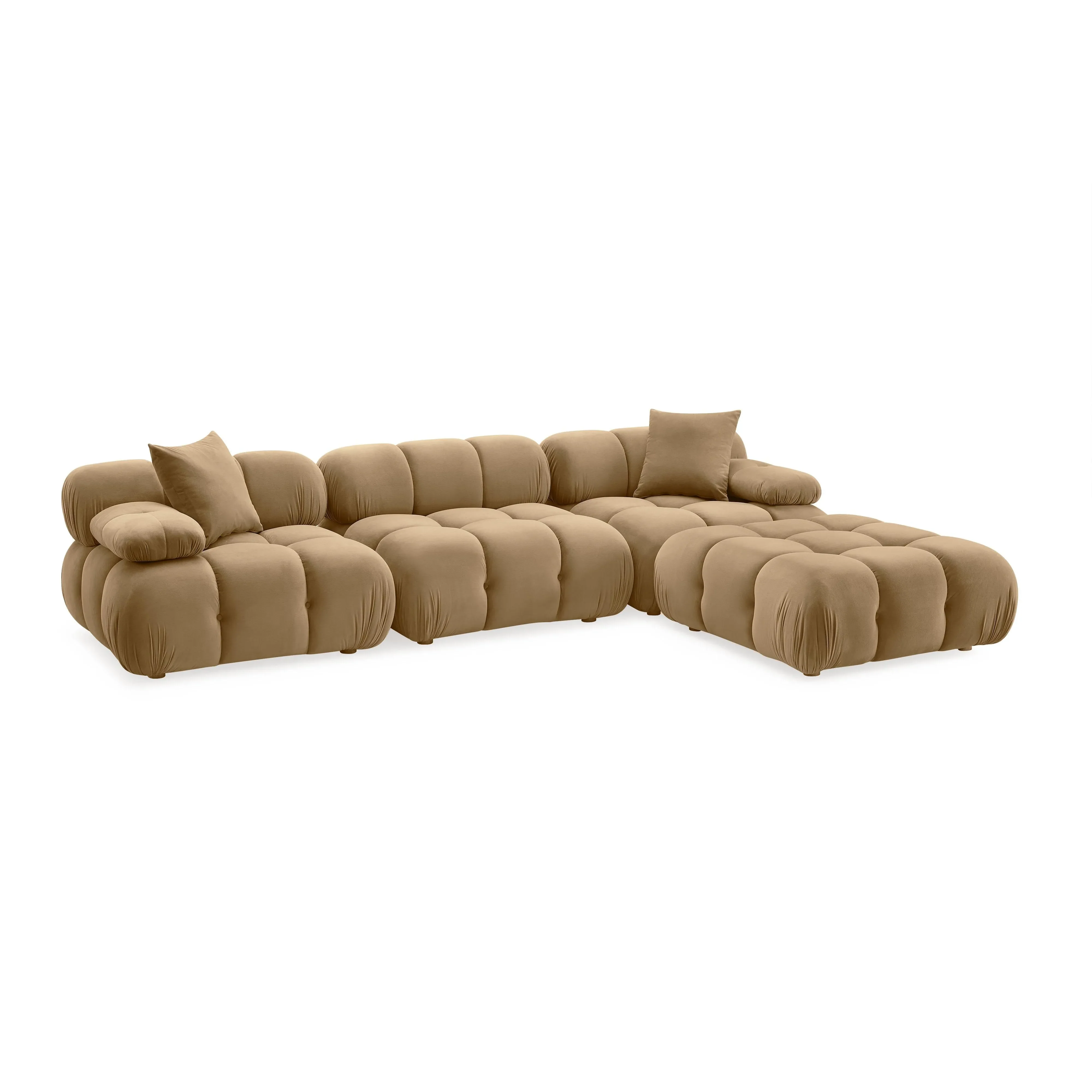 Calliope Cafe Au Lait Performance Velvet 4-piece Modular Sectional - Image 6