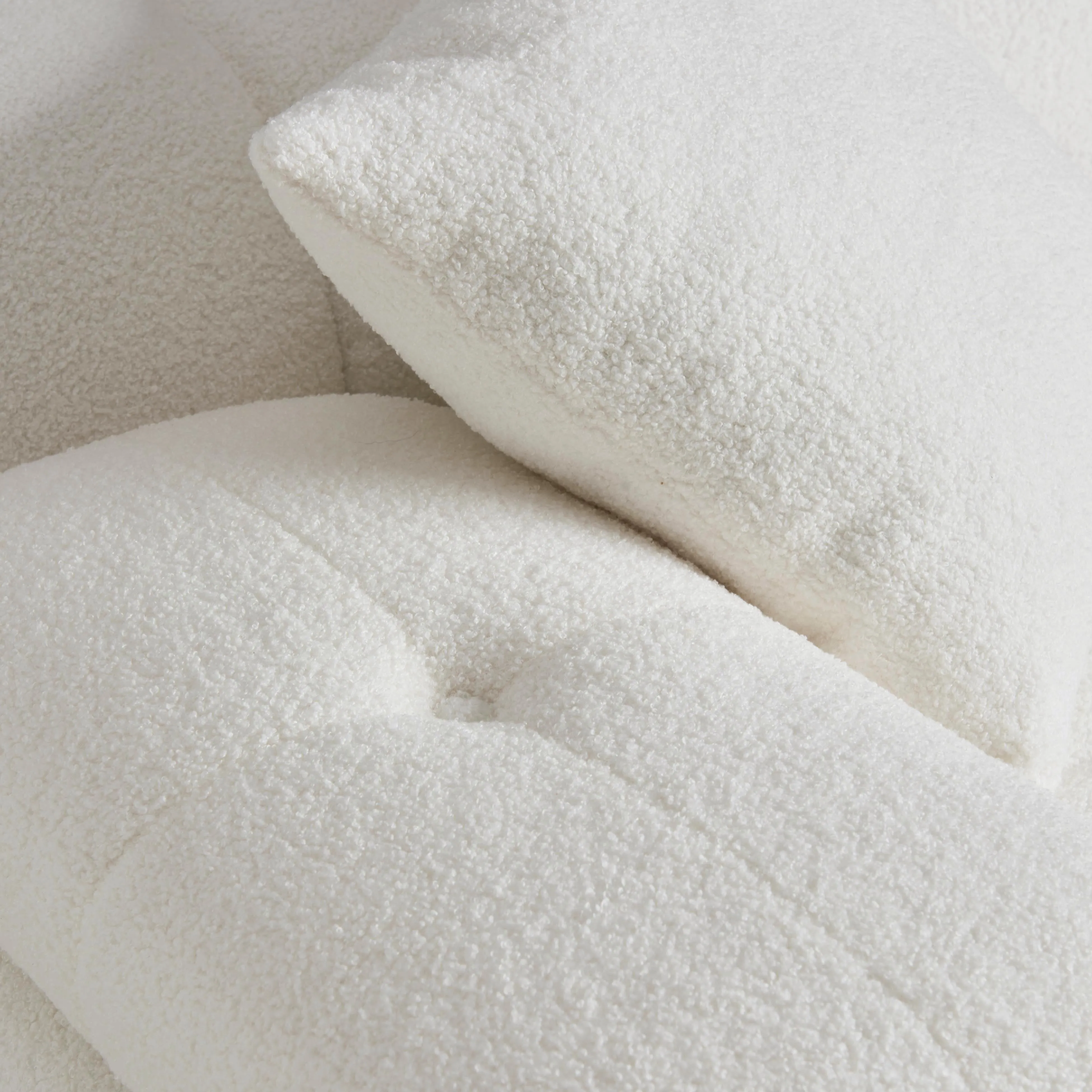 Calliope Cream Vegan Shearling 4-piece Modular Sectional - Image 7