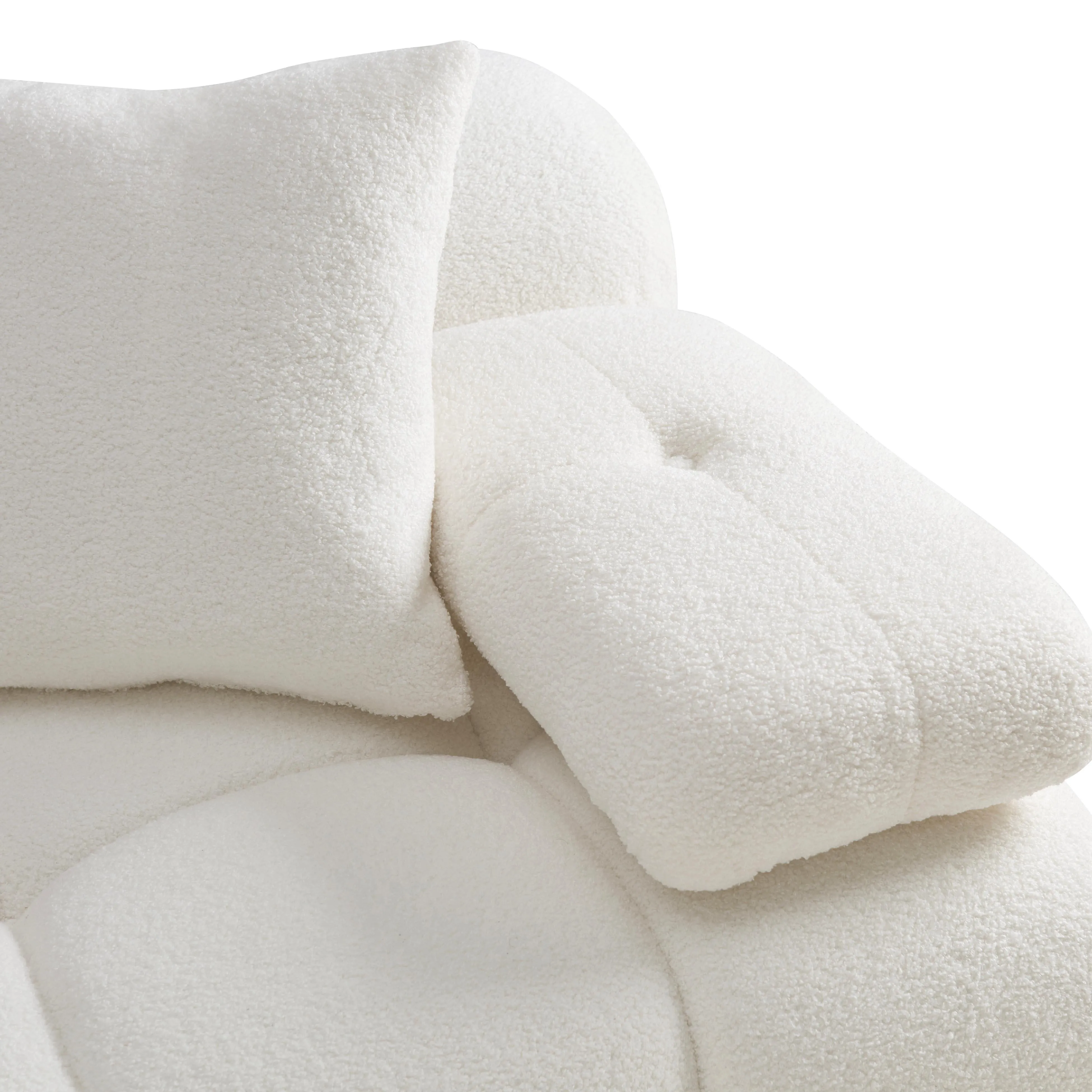 Calliope Cream Vegan Shearling Modular Loveseat - Image 3
