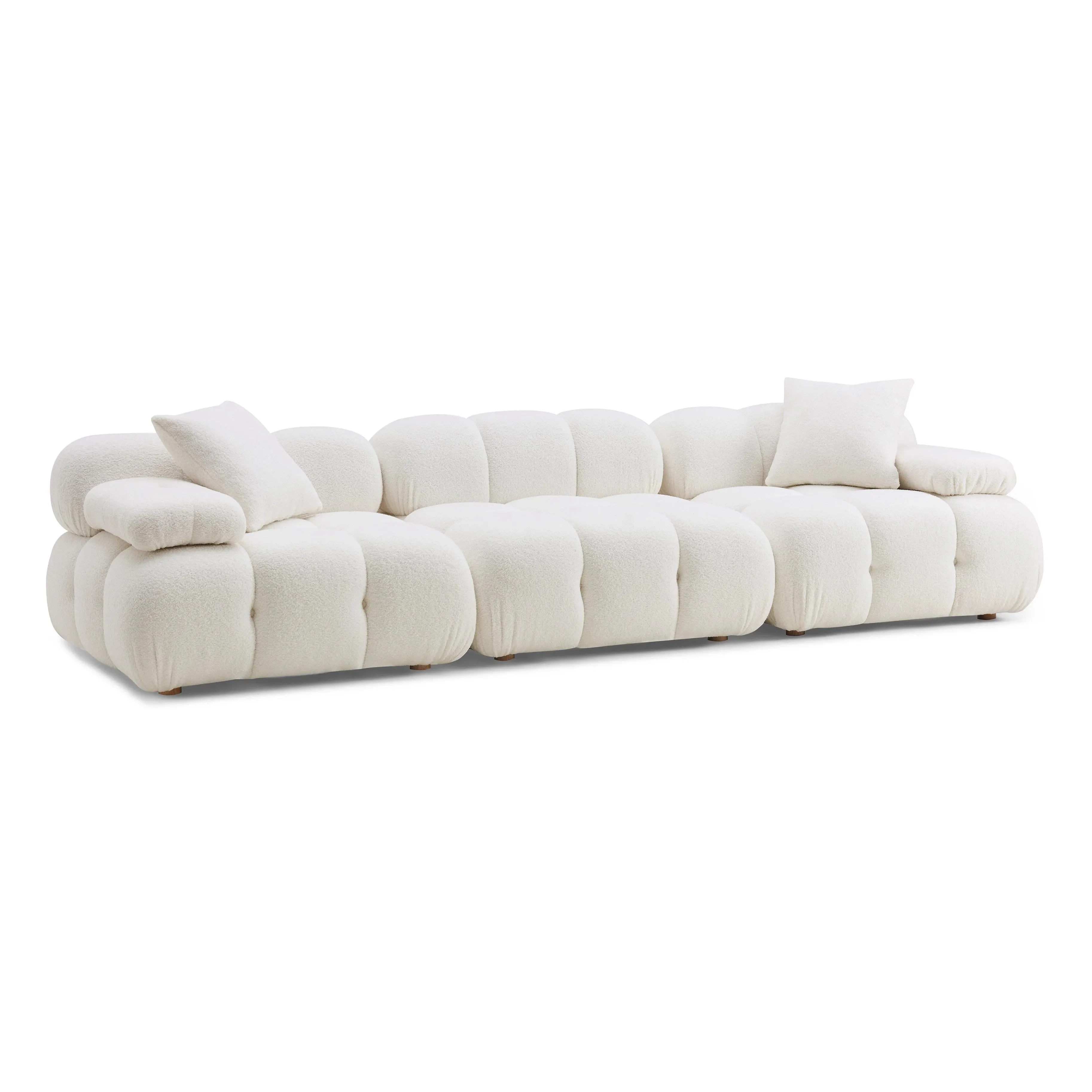 Calliope Cream Vegan Shearling Modular Sofa - Image 8