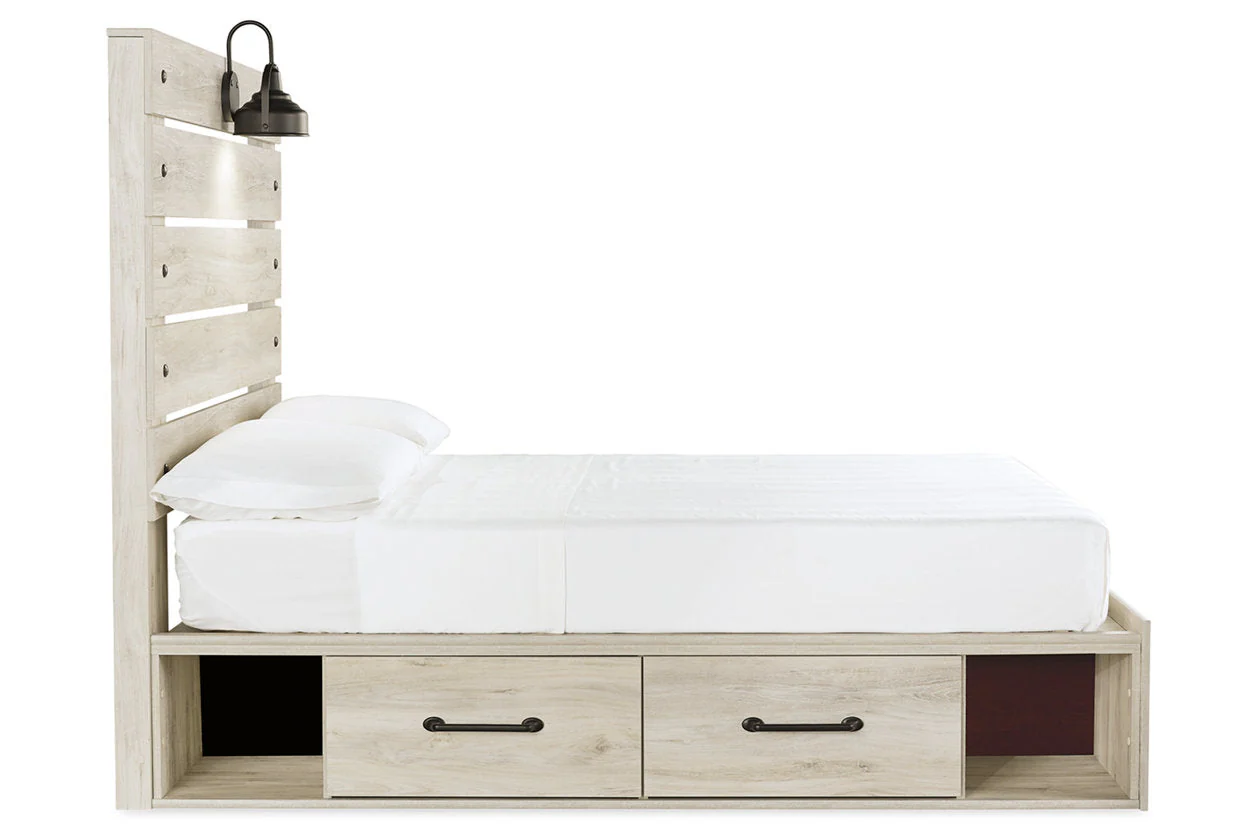 Cambeck Whitewash Full Storage Platform Bed with 2 Drawers - Image 6