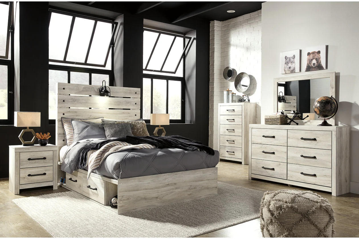 Cambeck Whitewash Full Storage Platform Bed with 2 Drawers - Image 7