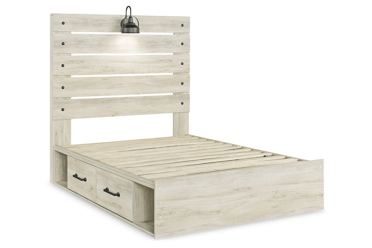 Cambeck Whitewash Full Storage Platform Bed with 4 Drawers - Image 3