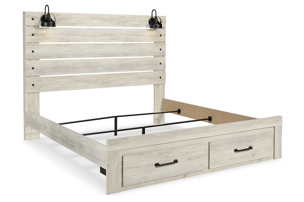 Cambeck Whitewash King Storage Panel Bed - Image 3
