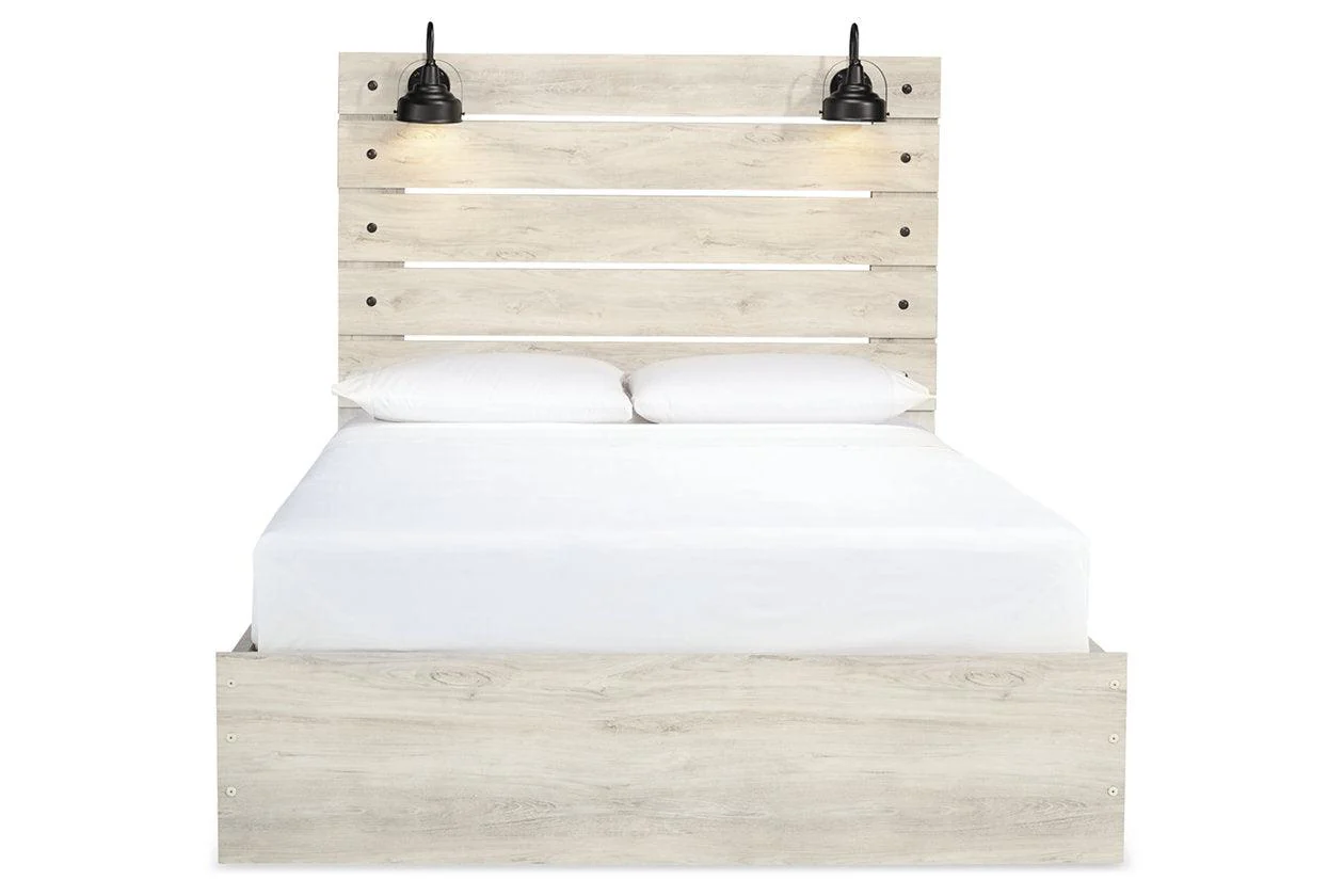 Cambeck Whitewash Queen Platform Bed with 2 Storage Drawers - Image 4