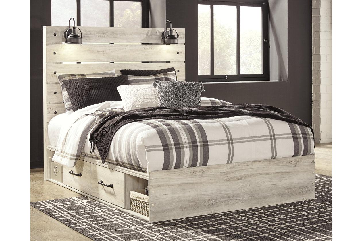 Cambeck Whitewash Queen Platform Bed with 4 Storage Drawers - Image 2