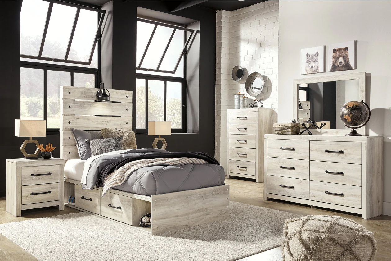 Cambeck Whitewash Twin Storage Platform Bed with 4 Drawers - Image 6