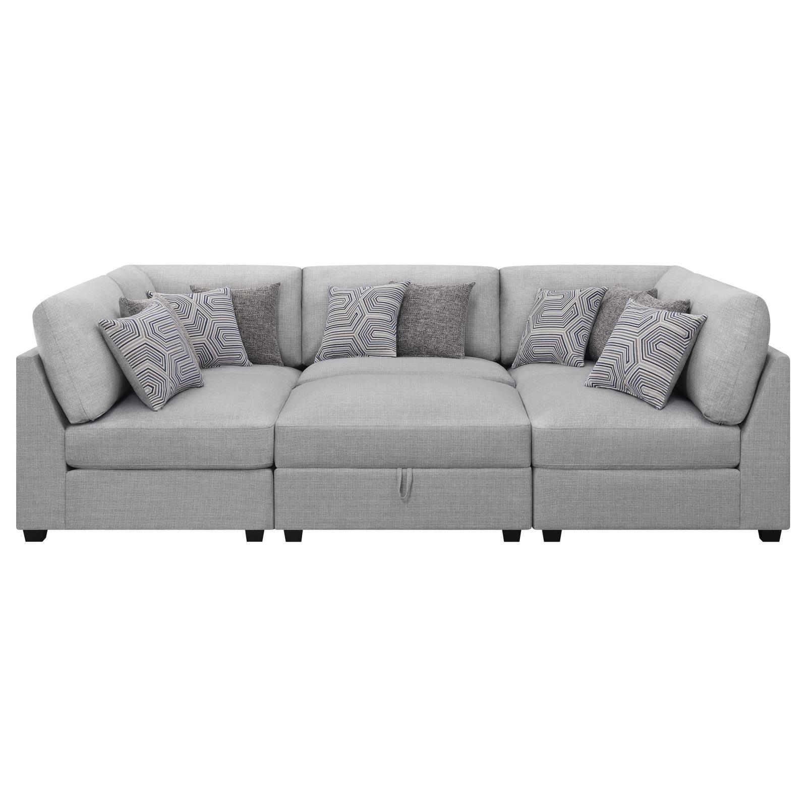 Cambria Grey 6-piece Upholstered Modular Sectional - Image 10