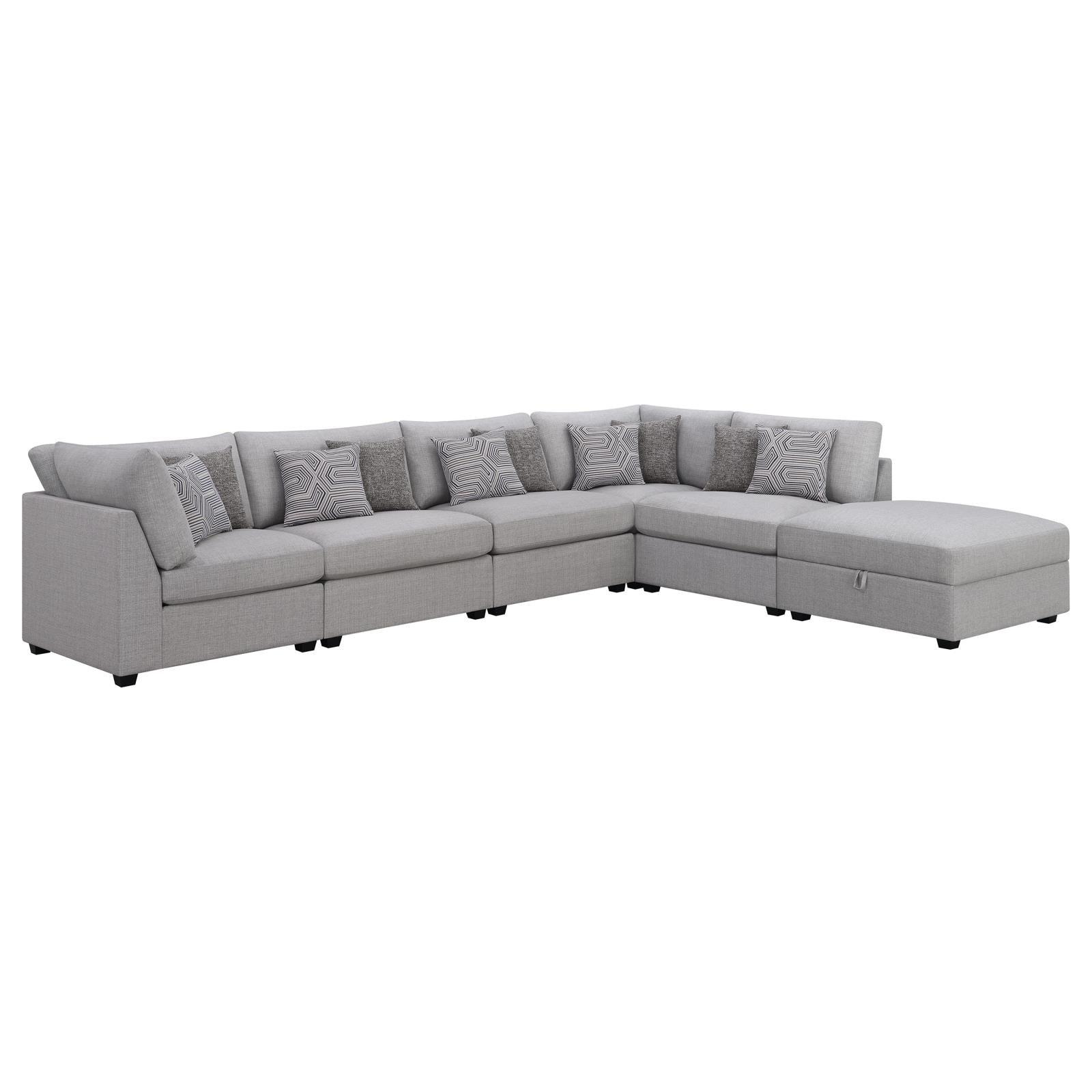 Cambria Grey 6-piece Upholstered Modular Sectional - Image 24