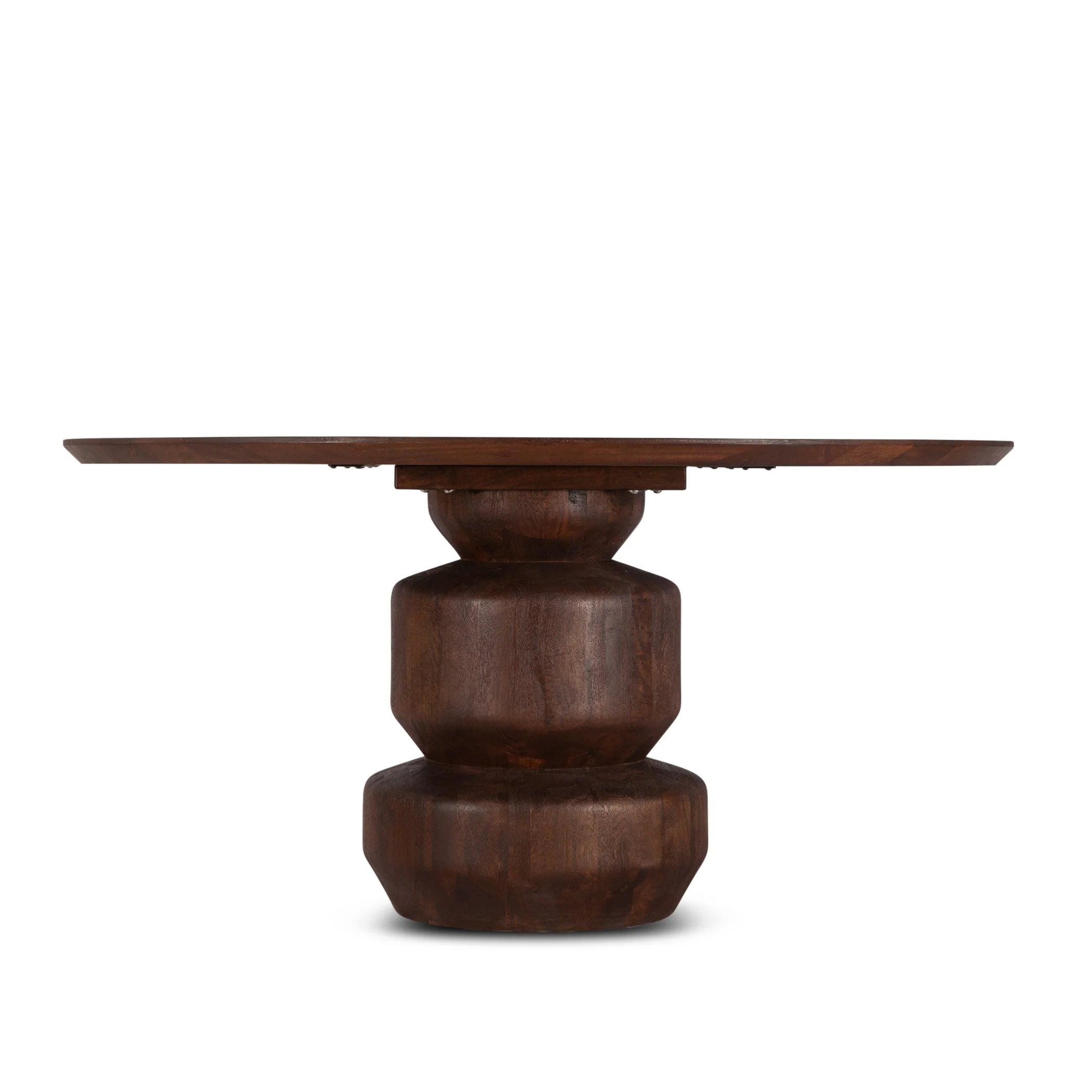 Cambridge 60" Round Dining Table in Walnut Mango Wood
