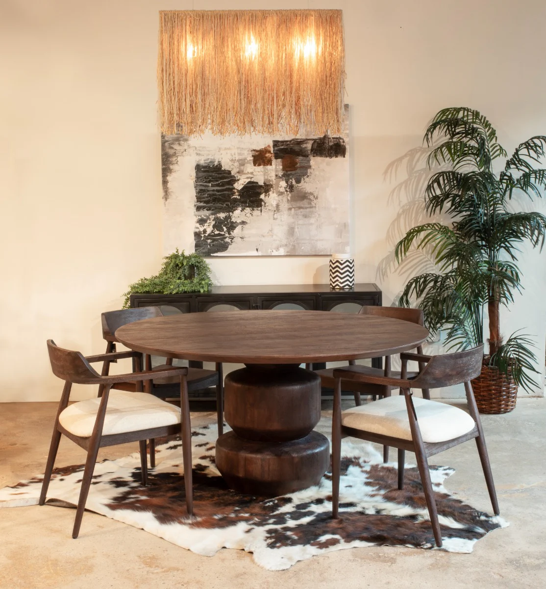 Cambridge 60" Round Dining Table in Walnut Mango Wood - Image 5